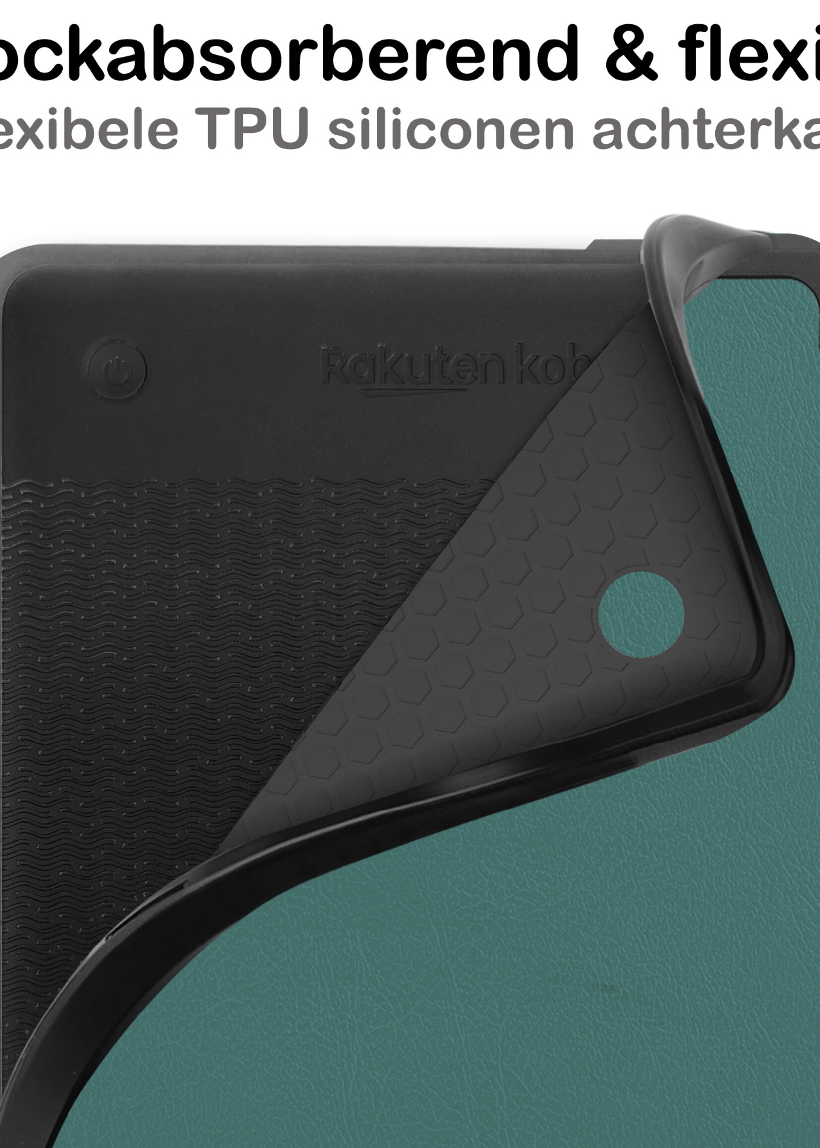 BTH Hoesje Geschikt voor Kobo Clara 2E Hoesje Luxe Bescherm Case Met Screenprotector - Hoes Geschikt voor Kobo Clara 2E Hoes Book Cover - Donkergroen