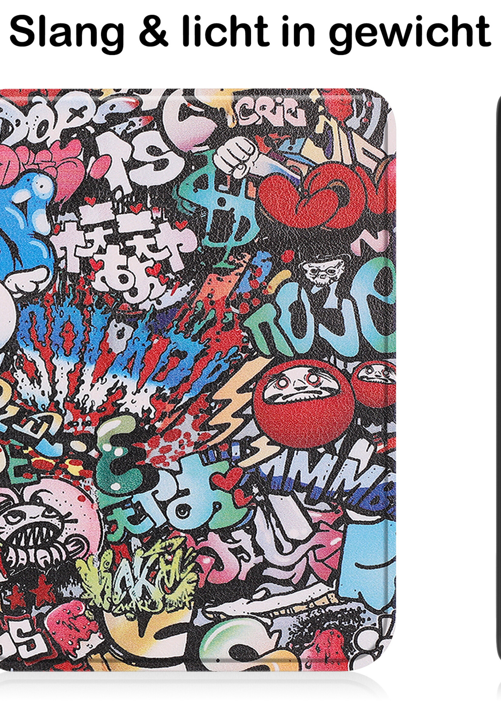 BTH Hoesje Geschikt voor Kobo Clara 2E Hoesje Luxe Bescherm Case Met Screenprotector - Hoes Geschikt voor Kobo Clara 2E Hoes Book Cover - Graffity