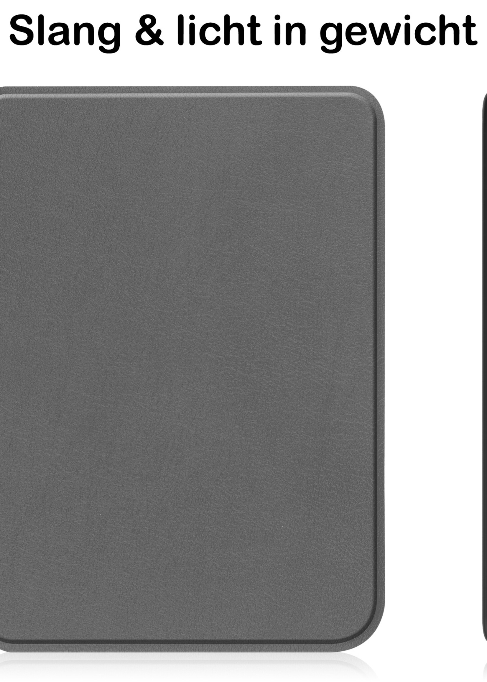BTH Hoesje Geschikt voor Kobo Clara 2E Hoesje Luxe Bescherm Case Met Screenprotector - Hoes Geschikt voor Kobo Clara 2E Hoes Book Cover - Grijs