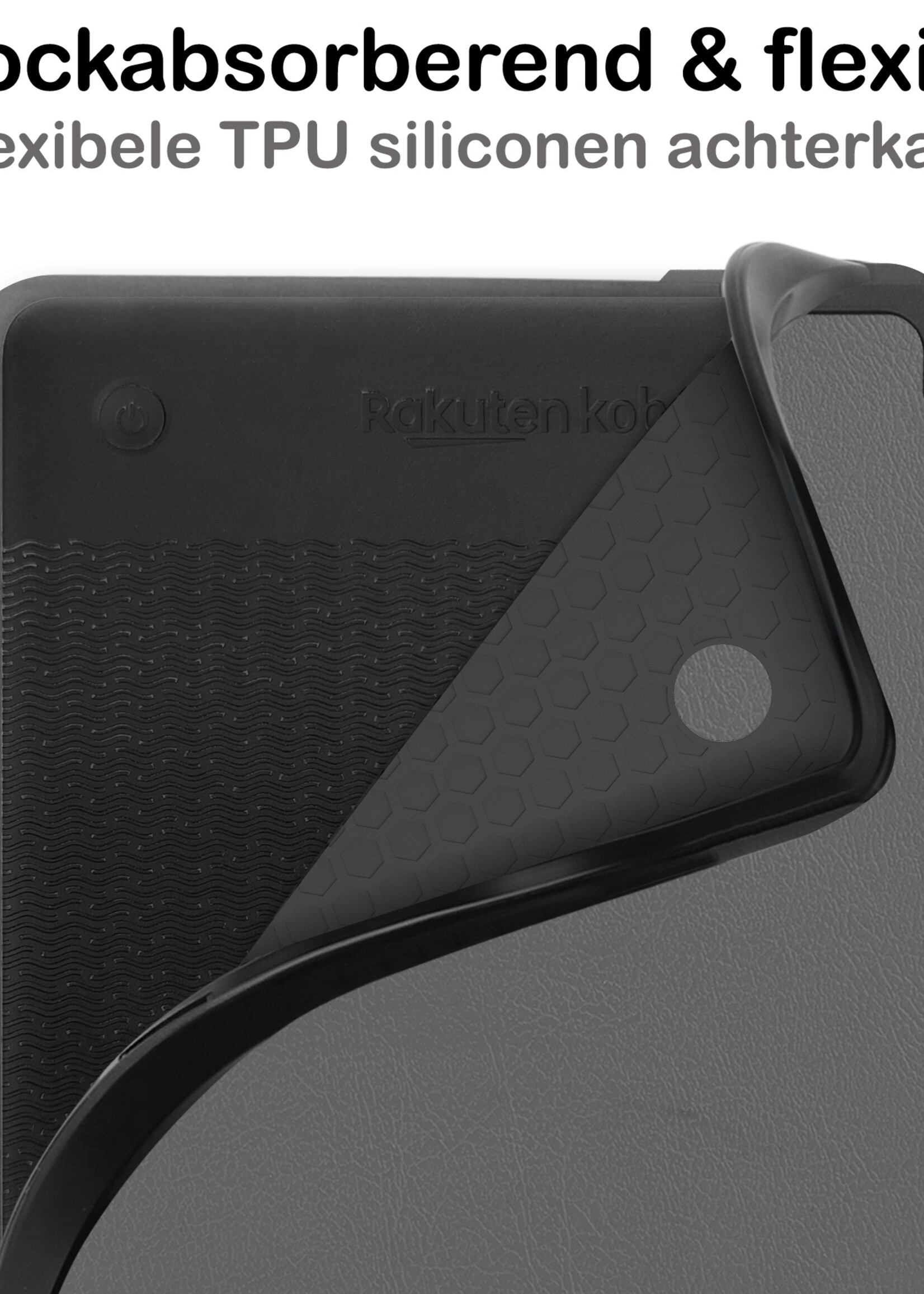 BTH Hoesje Geschikt voor Kobo Clara 2E Hoesje Luxe Bescherm Case Met Screenprotector - Hoes Geschikt voor Kobo Clara 2E Hoes Book Cover - Grijs