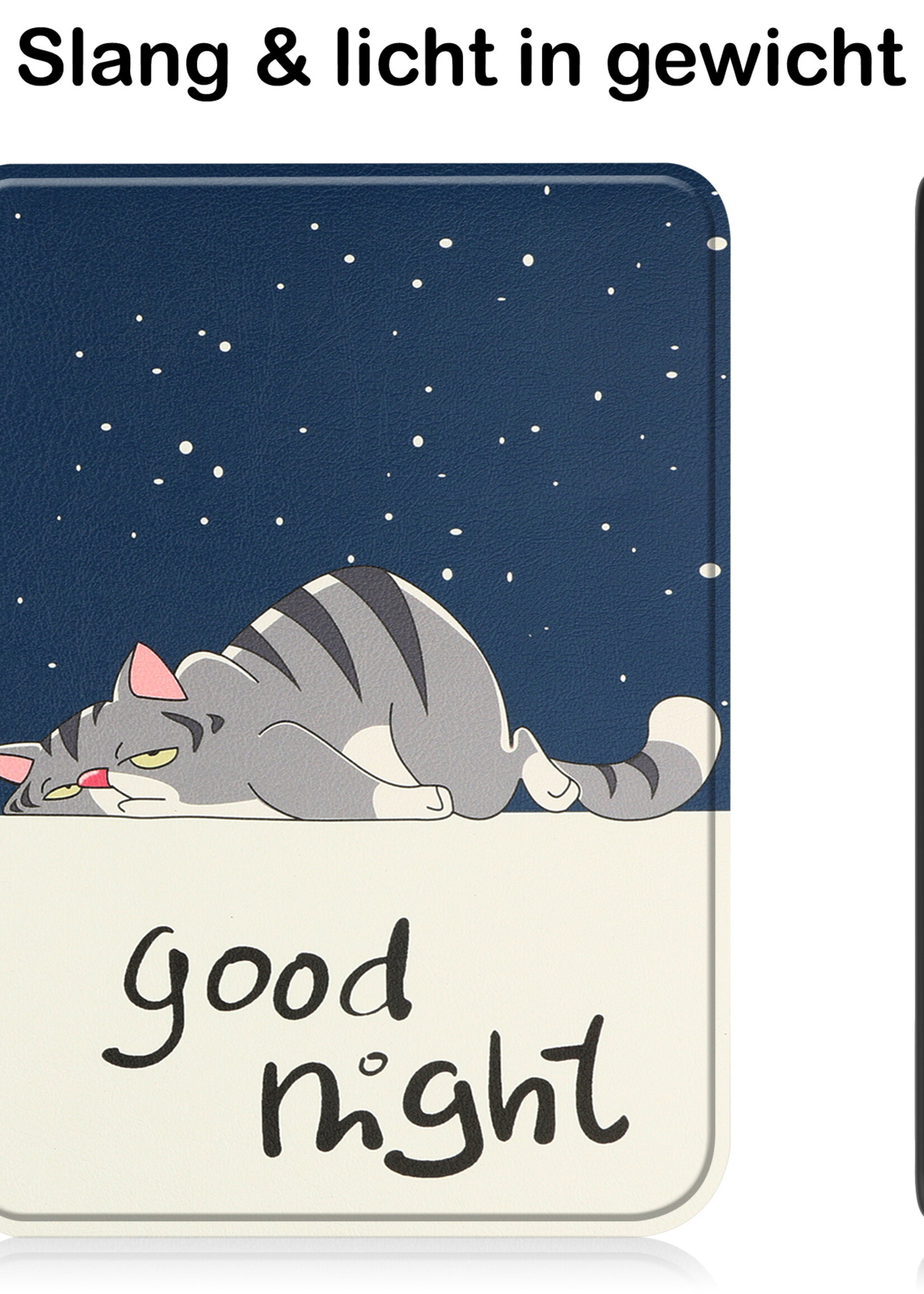 BTH Hoesje Geschikt voor Kobo Clara 2E Hoesje Luxe Bescherm Case Met Screenprotector - Hoes Geschikt voor Kobo Clara 2E Hoes Book Cover - Kat