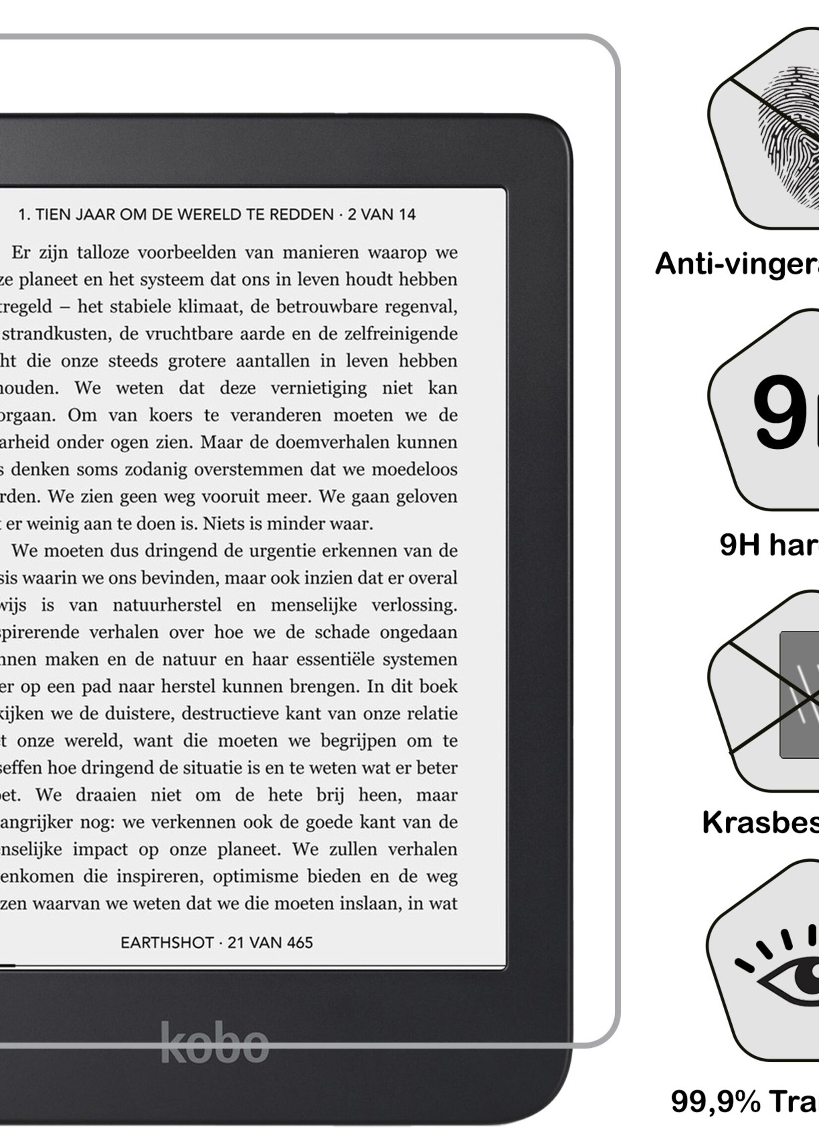 BTH Hoesje Geschikt voor Kobo Clara 2E Hoesje Luxe Bescherm Case Met Screenprotector - Hoes Geschikt voor Kobo Clara 2E Hoes Book Cover - Rood