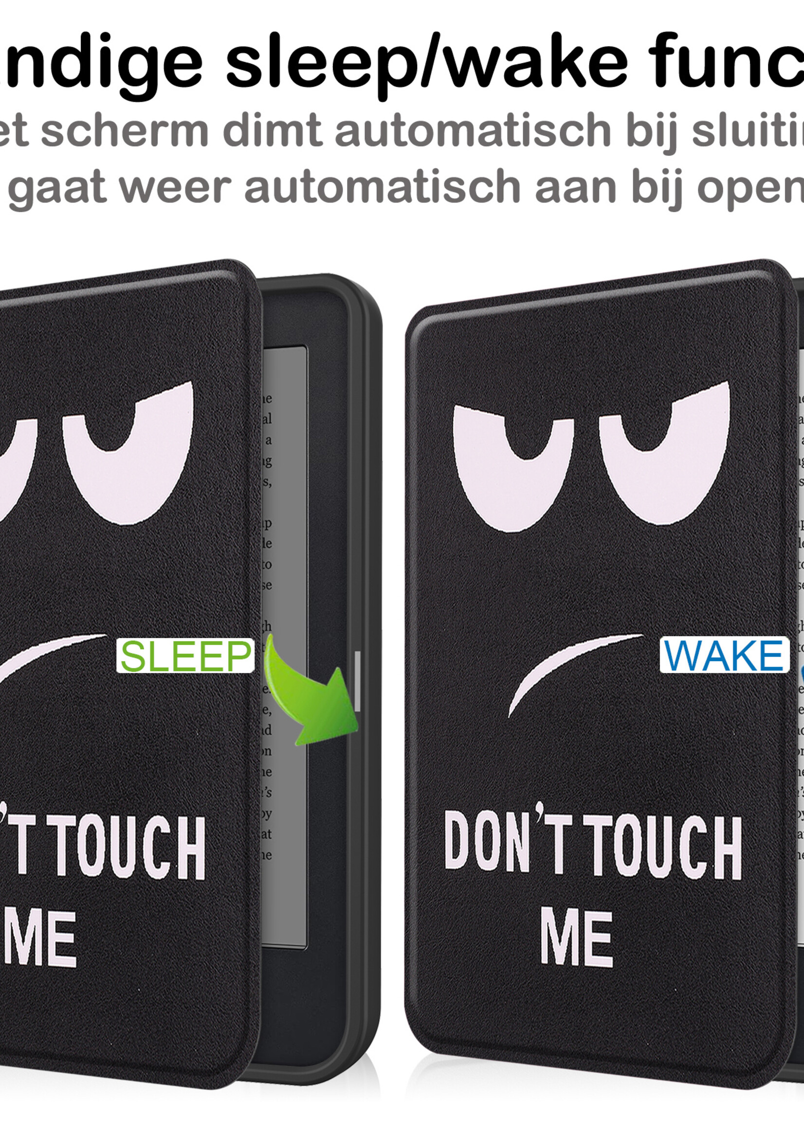 BTH Hoesje Geschikt voor Kobo Clara 2E Hoesje Luxe Bescherm Case Met Screenprotector - Hoes Geschikt voor Kobo Clara 2E Hoes Book Cover - Don't Touch Me