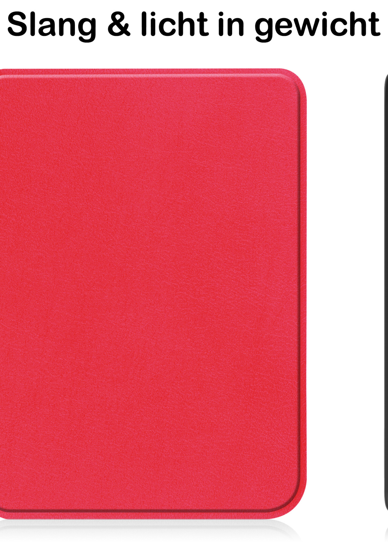 BTH Hoesje Geschikt voor Kobo Clara 2E Hoesje Luxe Bescherm Case Met Screenprotector - Hoes Geschikt voor Kobo Clara 2E Hoes Book Cover - Rood