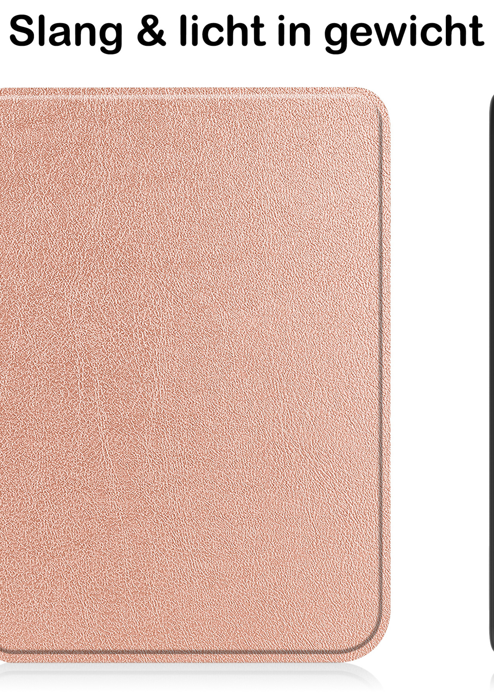BTH Hoesje Geschikt voor Kobo Clara 2E Hoesje Luxe Bescherm Case Met Screenprotector - Hoes Geschikt voor Kobo Clara 2E Hoes Book Cover - Rosé Goud