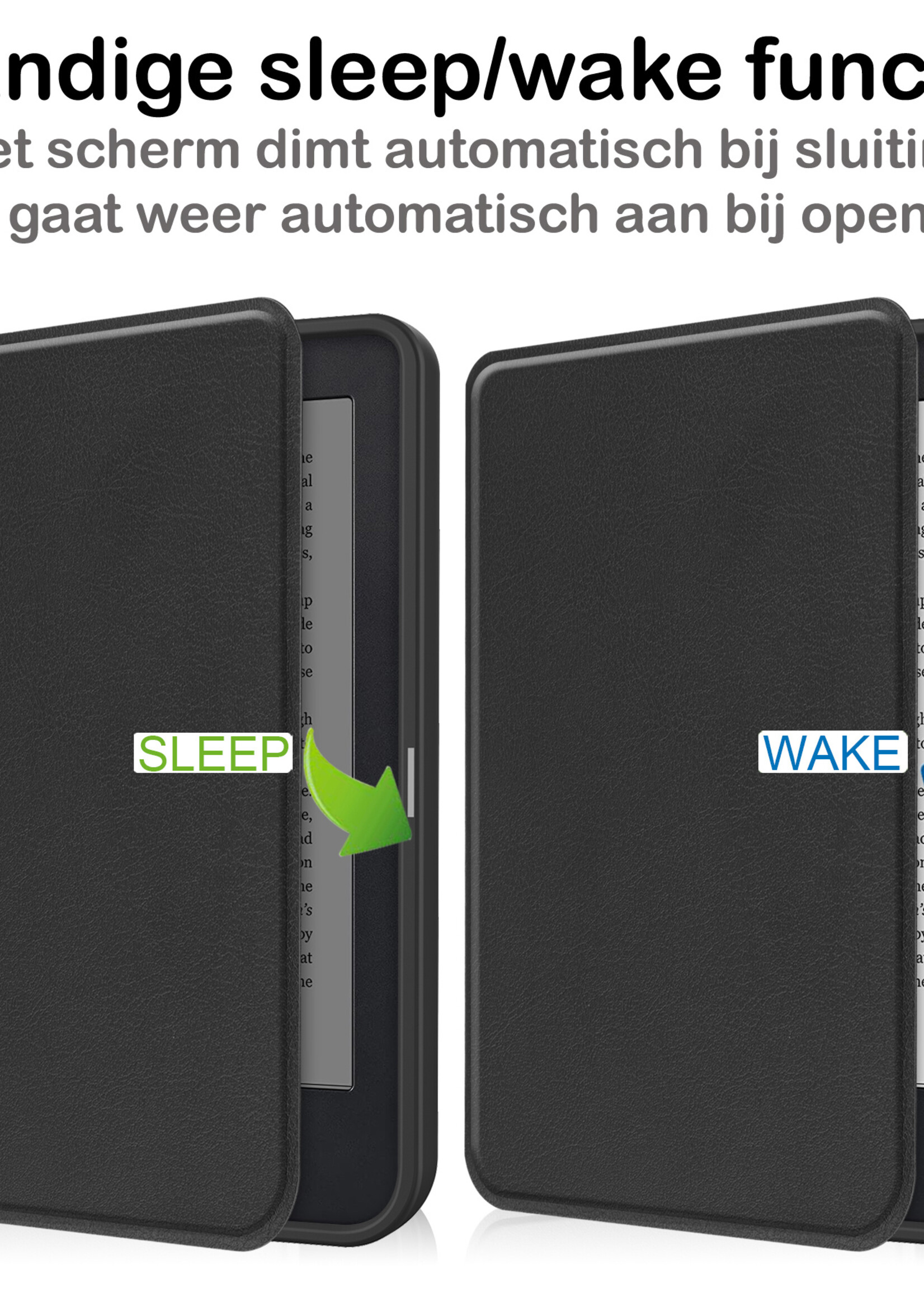 BTH Hoesje Geschikt voor Kobo Clara 2E Hoesje Luxe Bescherm Case Met Screenprotector - Hoes Geschikt voor Kobo Clara 2E Hoes Book Cover - Zwart