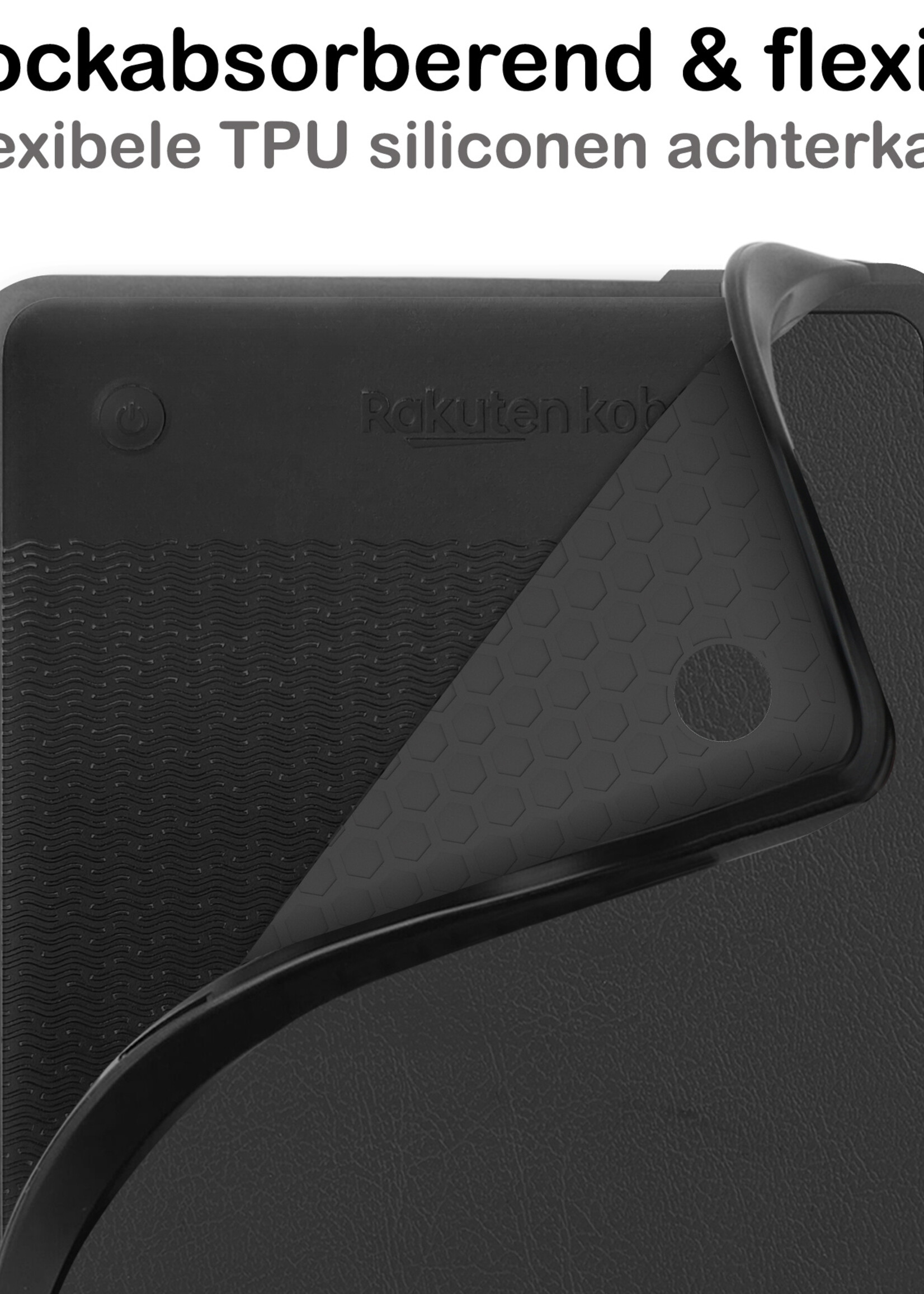 BTH Hoesje Geschikt voor Kobo Clara 2E Hoesje Luxe Bescherm Case Met Screenprotector - Hoes Geschikt voor Kobo Clara 2E Hoes Book Cover - Zwart