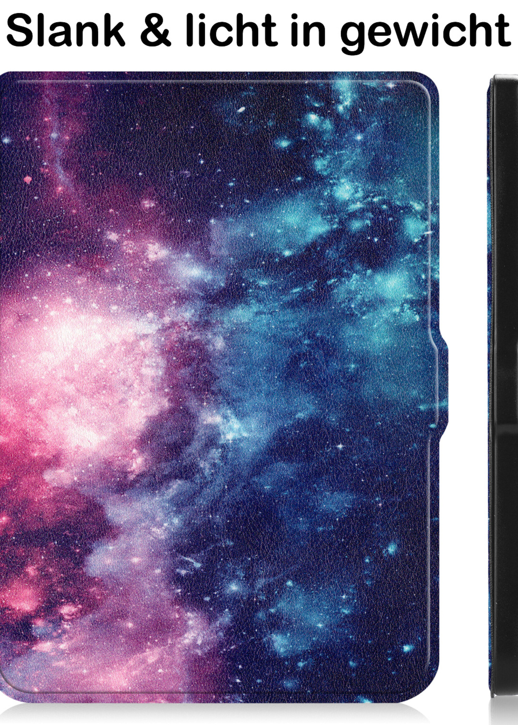 BTH Hoesje Geschikt voor Kobo Clara HD Hoesje Luxe Bescherm Case Met Screenprotector - Hoes Geschikt voor Kobo Clara HD Hoes Book Cover - Galaxy