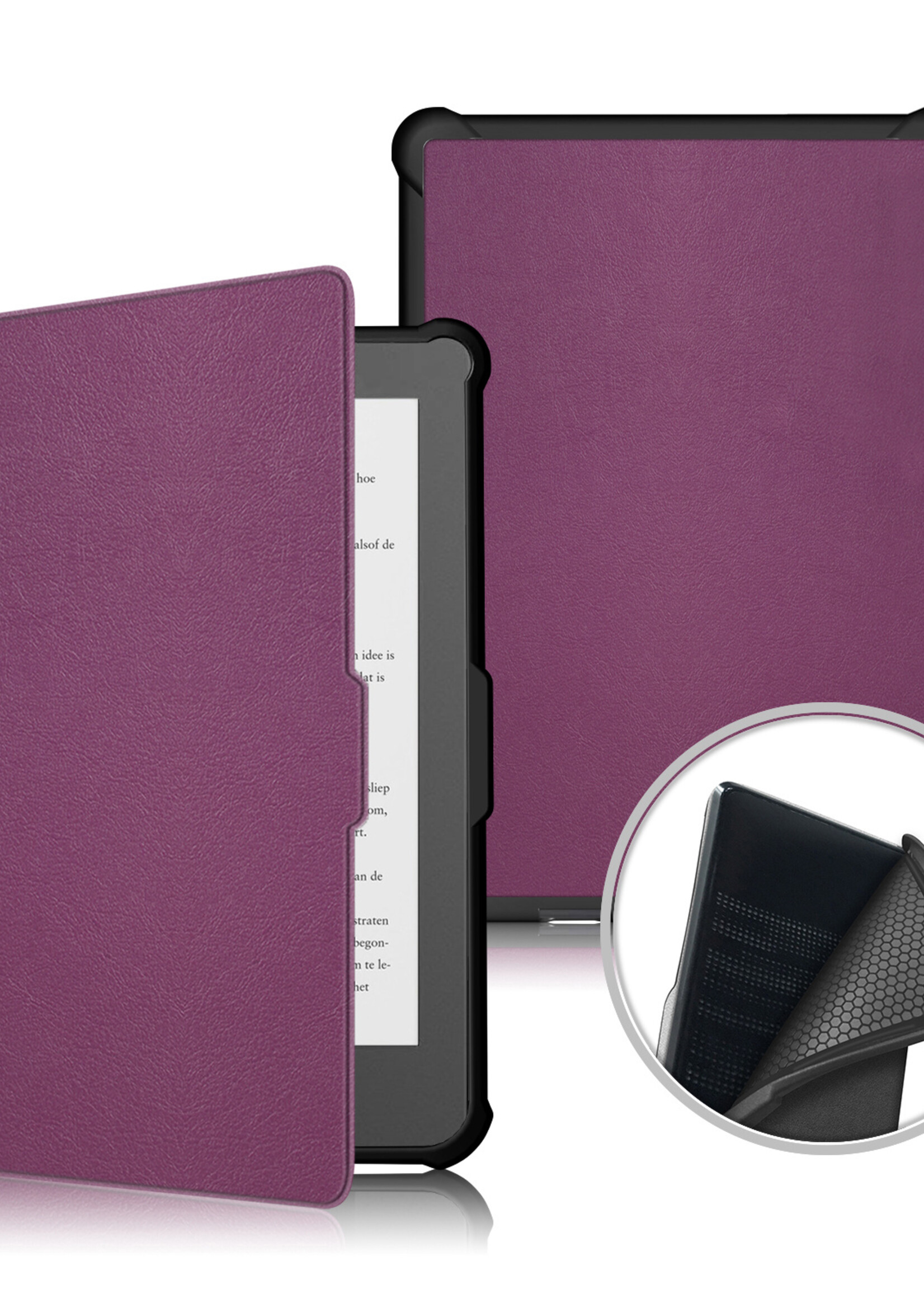 BTH Hoesje Geschikt voor Kobo Clara HD Hoesje Luxe Bescherm Case Met Screenprotector - Hoes Geschikt voor Kobo Clara HD Hoes Book Cover - Paars
