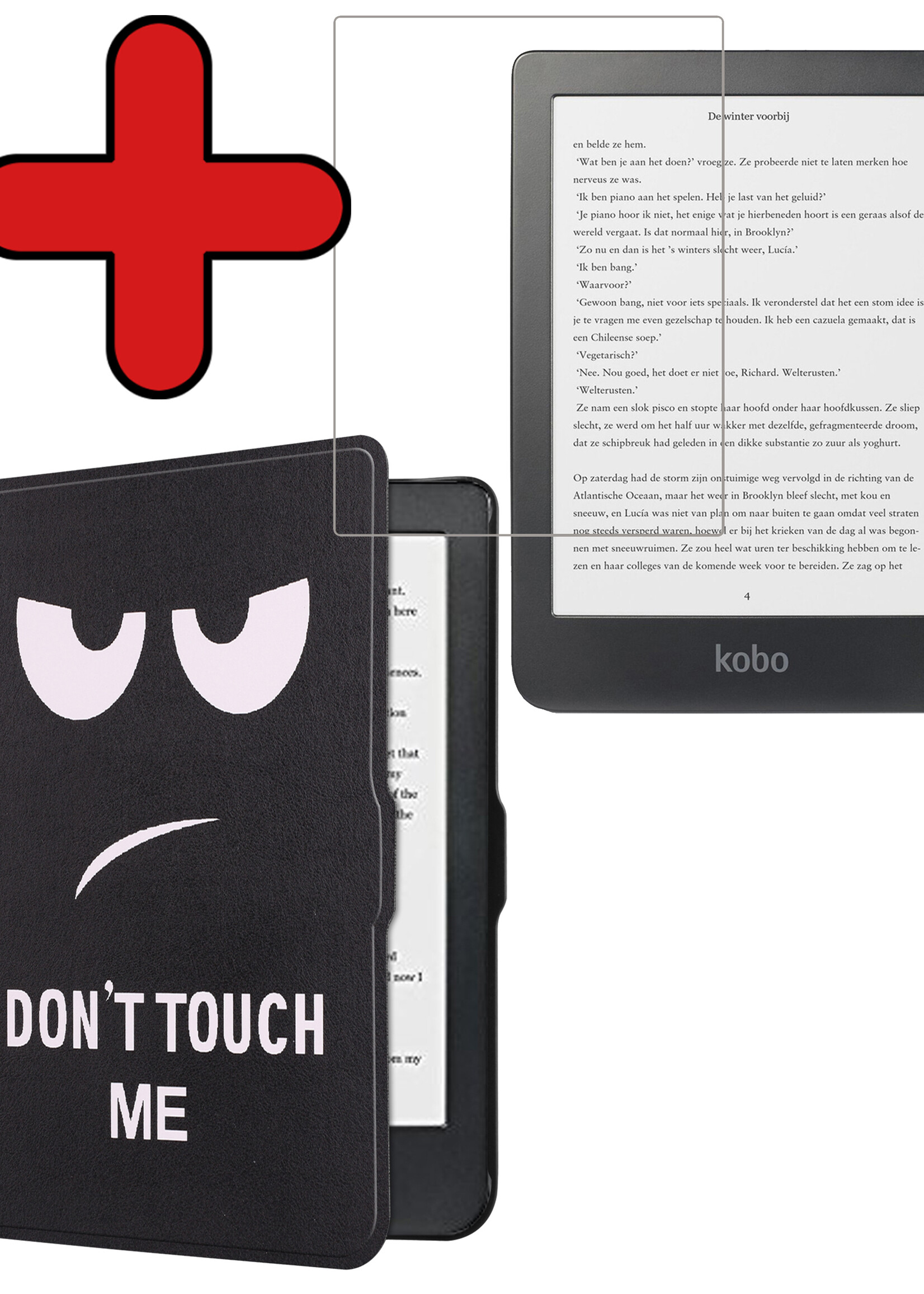 BTH Hoesje Geschikt voor Kobo Clara HD Hoesje Luxe Bescherm Case Met Screenprotector - Hoes Geschikt voor Kobo Clara HD Hoes Book Cover - Don't Touch Me