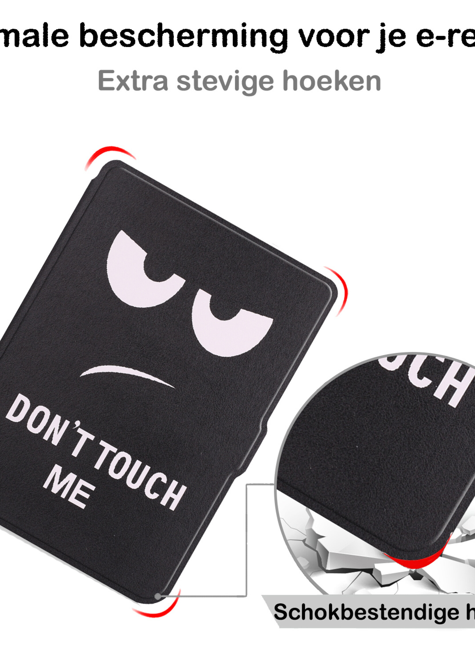 BTH Hoesje Geschikt voor Kobo Clara HD Hoesje Luxe Bescherm Case Met Screenprotector - Hoes Geschikt voor Kobo Clara HD Hoes Book Cover - Don't Touch Me