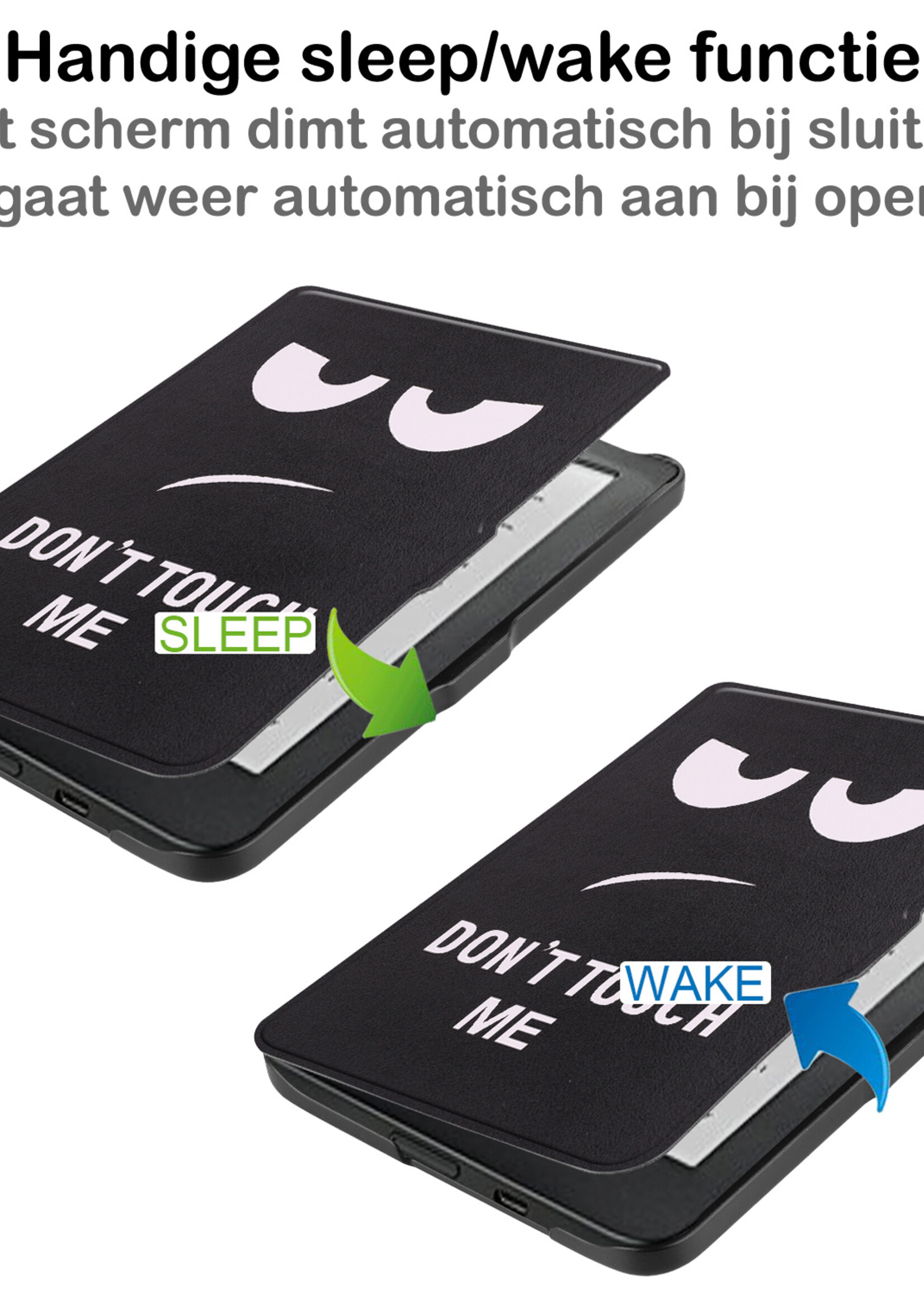 BTH Hoesje Geschikt voor Kobo Clara HD Hoesje Luxe Bescherm Case Met Screenprotector - Hoes Geschikt voor Kobo Clara HD Hoes Book Cover - Don't Touch Me