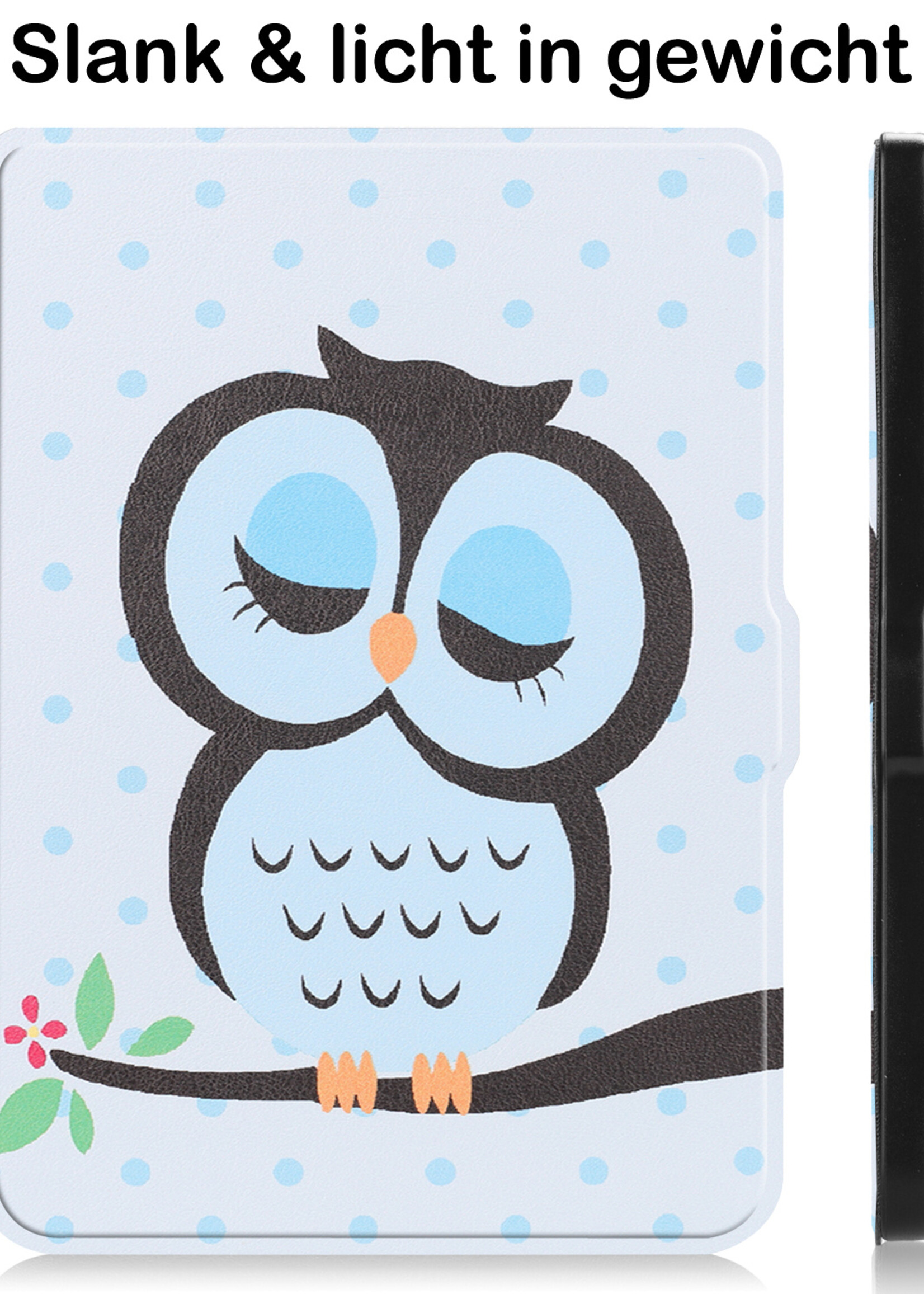 BTH Hoesje Geschikt voor Kobo Clara HD Hoesje Luxe Bescherm Case Met Screenprotector - Hoes Geschikt voor Kobo Clara HD Hoes Book Cover - Uil
