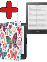 BTH BTH Kobo Clara HD Hoesje Met Screenprotector - Vlinders