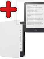 BTH BTH Kobo Clara HD Hoesje Met Screenprotector - Wit