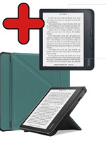 BTH BTH Kobo Libra 2 Hoesje Met Screenprotector - Donkergroen
