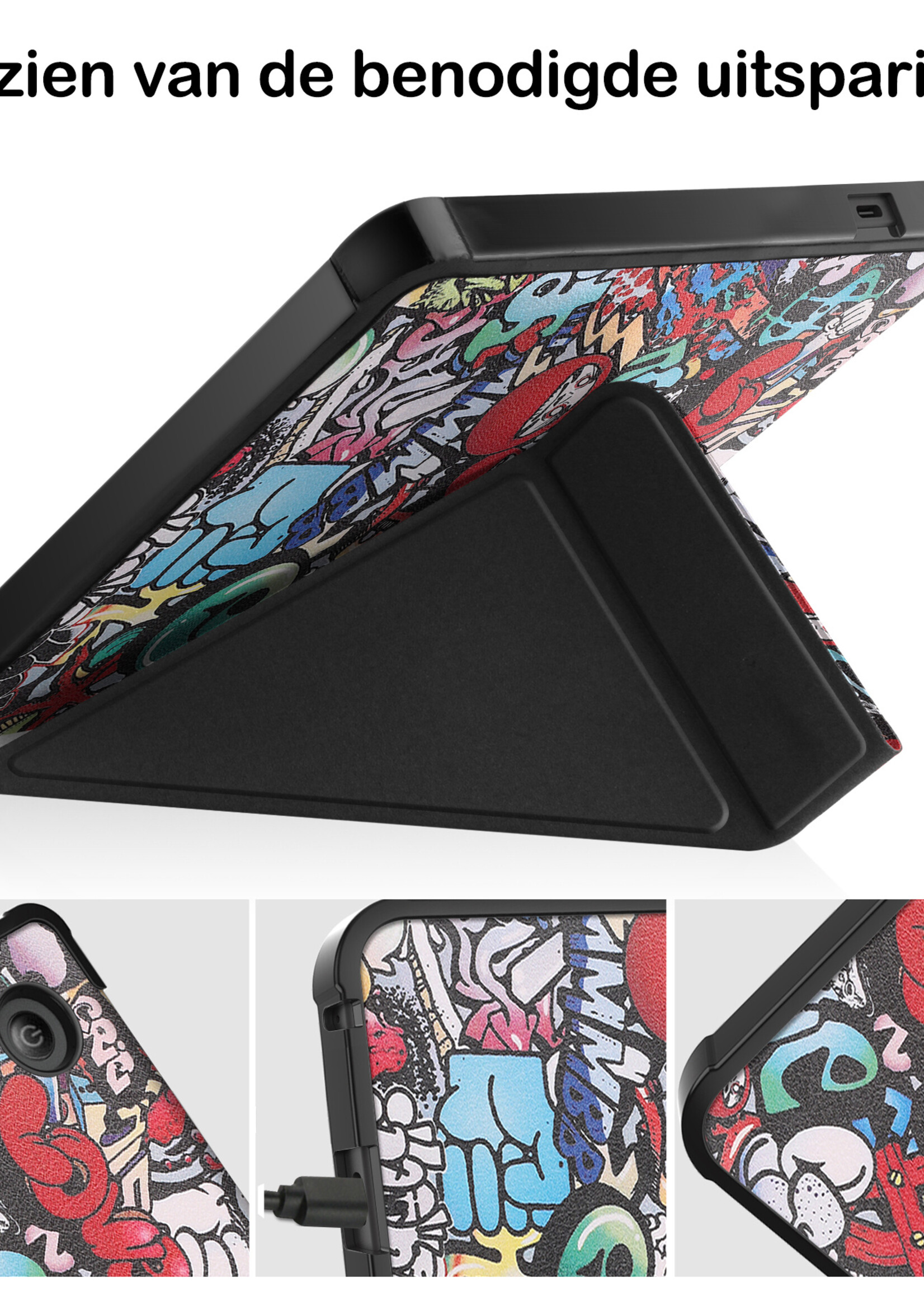 BTH Hoesje Geschikt voor Kobo Libra 2 Hoesje Luxe Bescherm Case Met Screenprotector - Hoes Geschikt voor Kobo Libra 2 Hoes Book Cover - Graffity