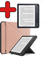 BTH BTH Kobo Libra 2 Hoesje Met Screenprotector - Rose Goud