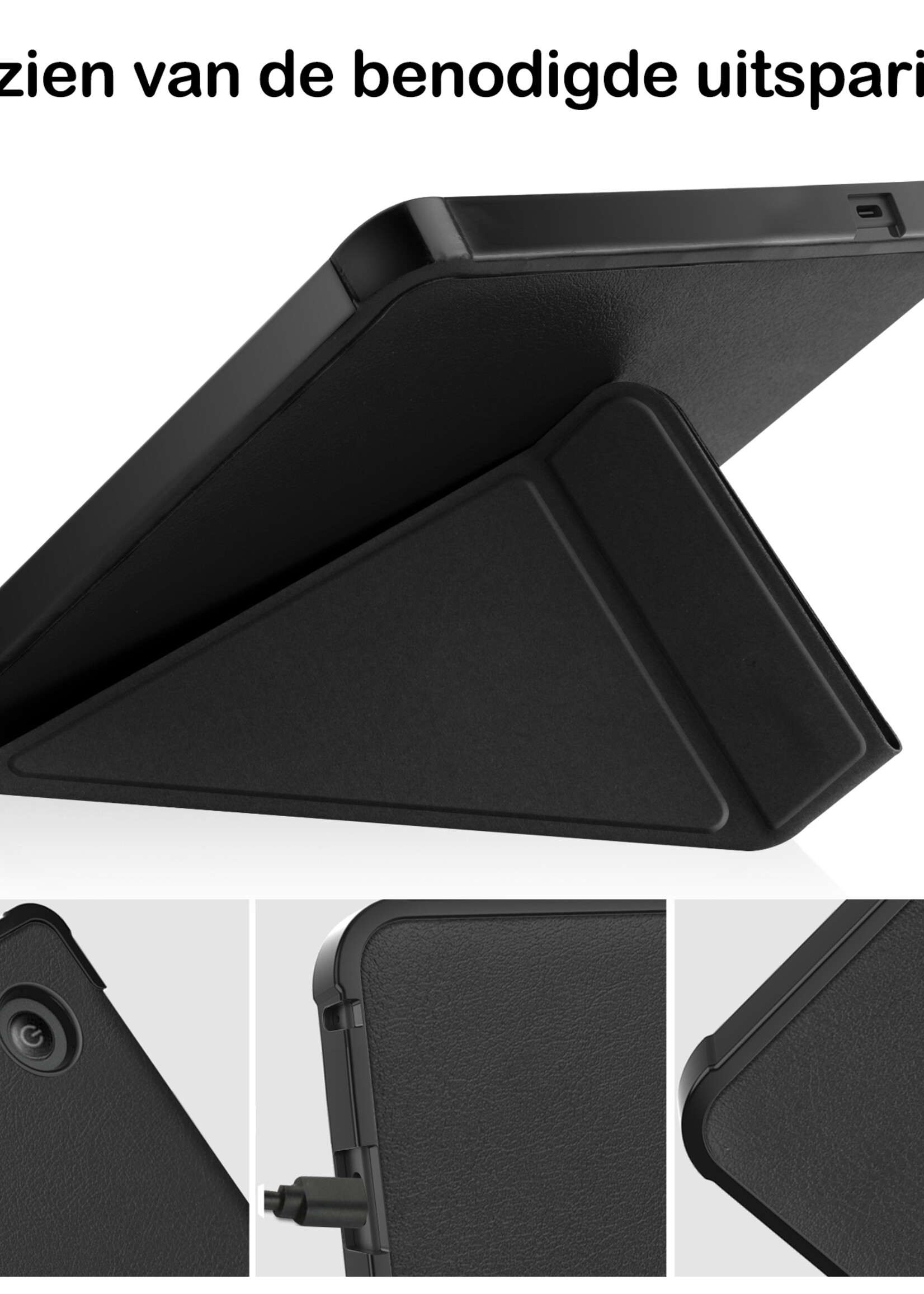 BTH Hoesje Geschikt voor Kobo Libra 2 Hoesje Luxe Bescherm Case Met Screenprotector - Hoes Geschikt voor Kobo Libra 2 Hoes Book Cover - Zwart
