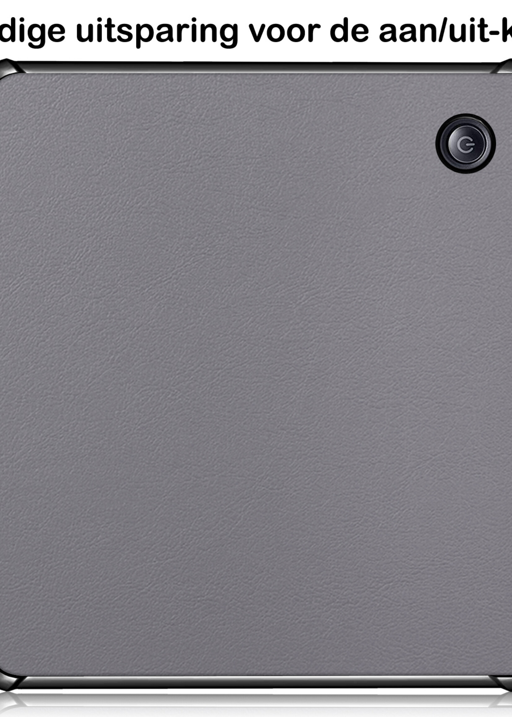 BTH Hoesje Geschikt voor Kobo Libra H2O Hoesje Luxe Bescherm Case Met Screenprotector - Hoes Geschikt voor Kobo Libra H2O Hoes Book Cover - Grijs