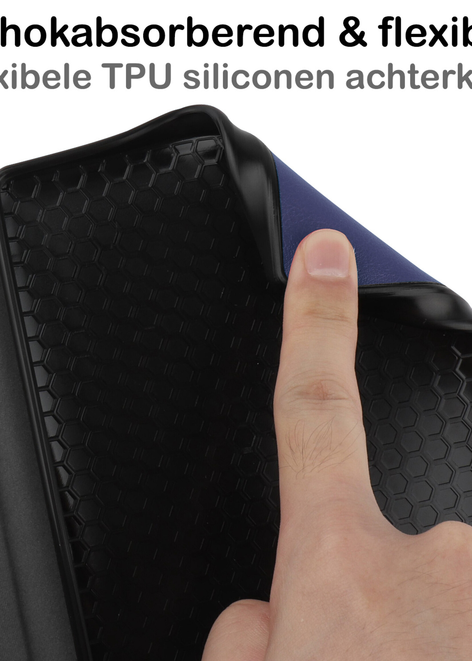 BTH Hoesje Geschikt voor Kobo Nia Hoesje Luxe Bescherm Case Met Screenprotector - Hoes Geschikt voor Kobo Nia Hoes Book Cover - Donkerblauw