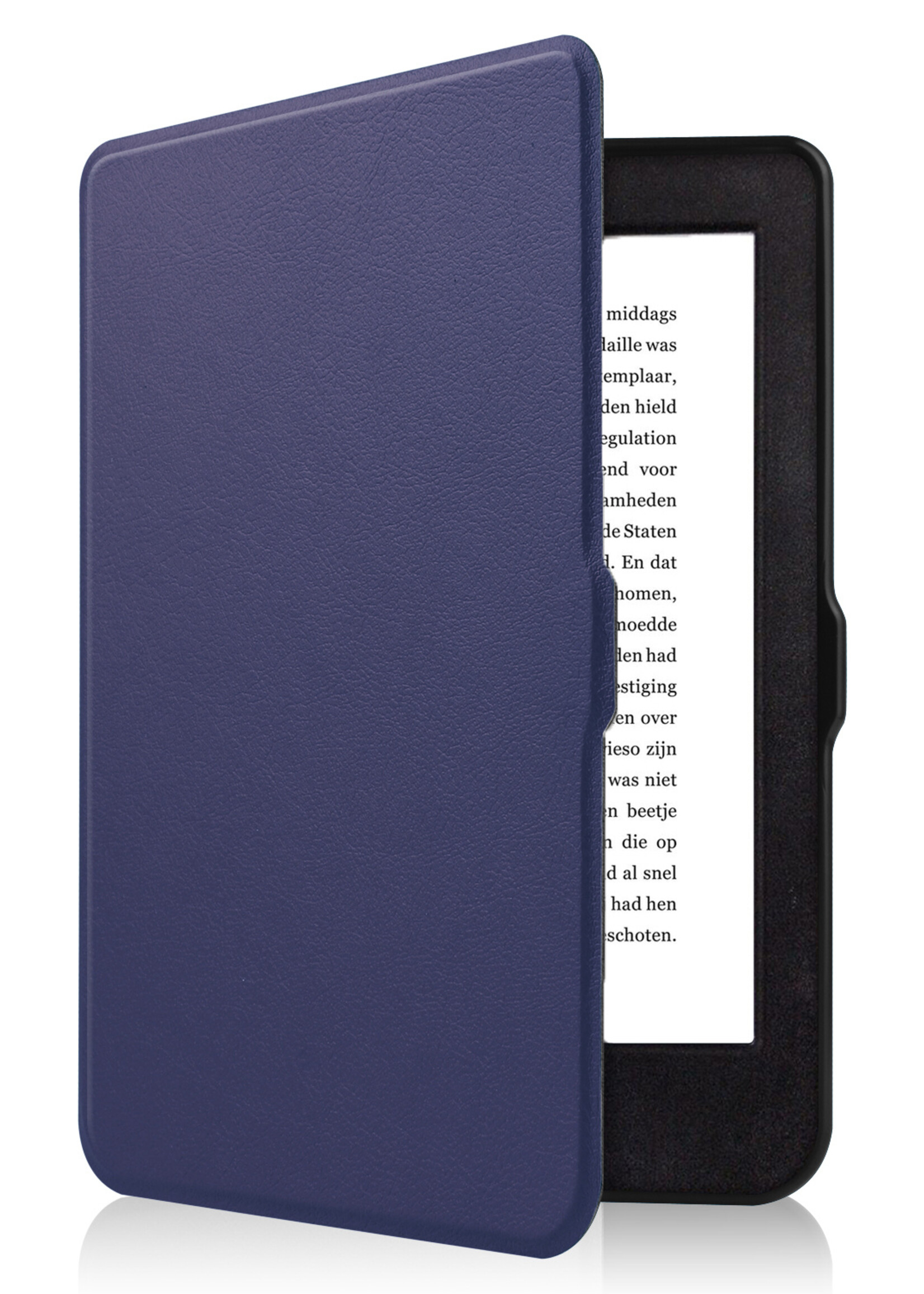 BTH Hoesje Geschikt voor Kobo Nia Hoesje Luxe Bescherm Case Met Screenprotector - Hoes Geschikt voor Kobo Nia Hoes Book Cover - Donkerblauw