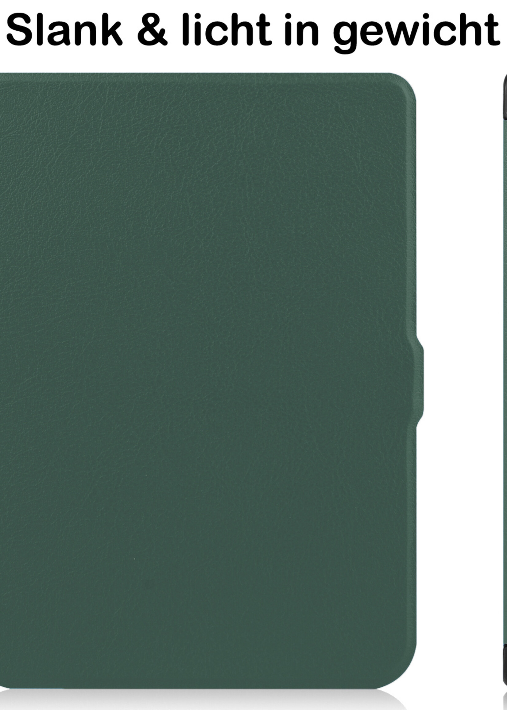BTH Hoesje Geschikt voor Kobo Nia Hoesje Luxe Bescherm Case Met Screenprotector - Hoes Geschikt voor Kobo Nia Hoes Book Cover - Donkergroen