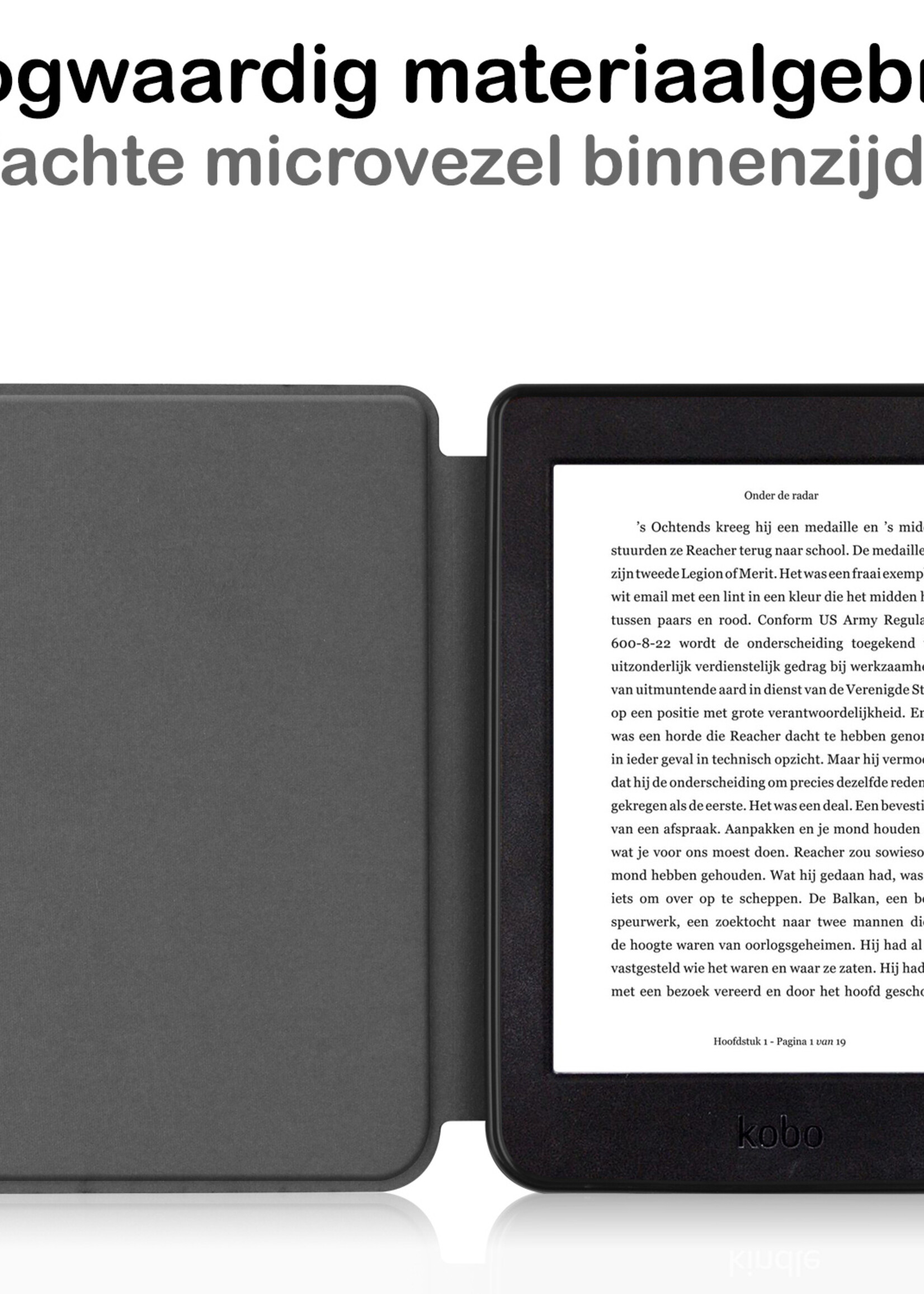 BTH Hoesje Geschikt voor Kobo Nia Hoesje Luxe Bescherm Case Met Screenprotector - Hoes Geschikt voor Kobo Nia Hoes Book Cover - Donkergroen