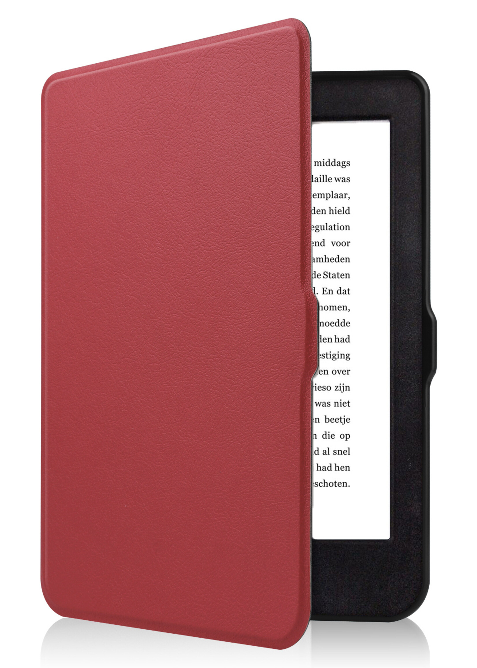 BTH Hoesje Geschikt voor Kobo Nia Hoesje Luxe Bescherm Case Met Screenprotector - Hoes Geschikt voor Kobo Nia Hoes Book Cover - Donkerrood
