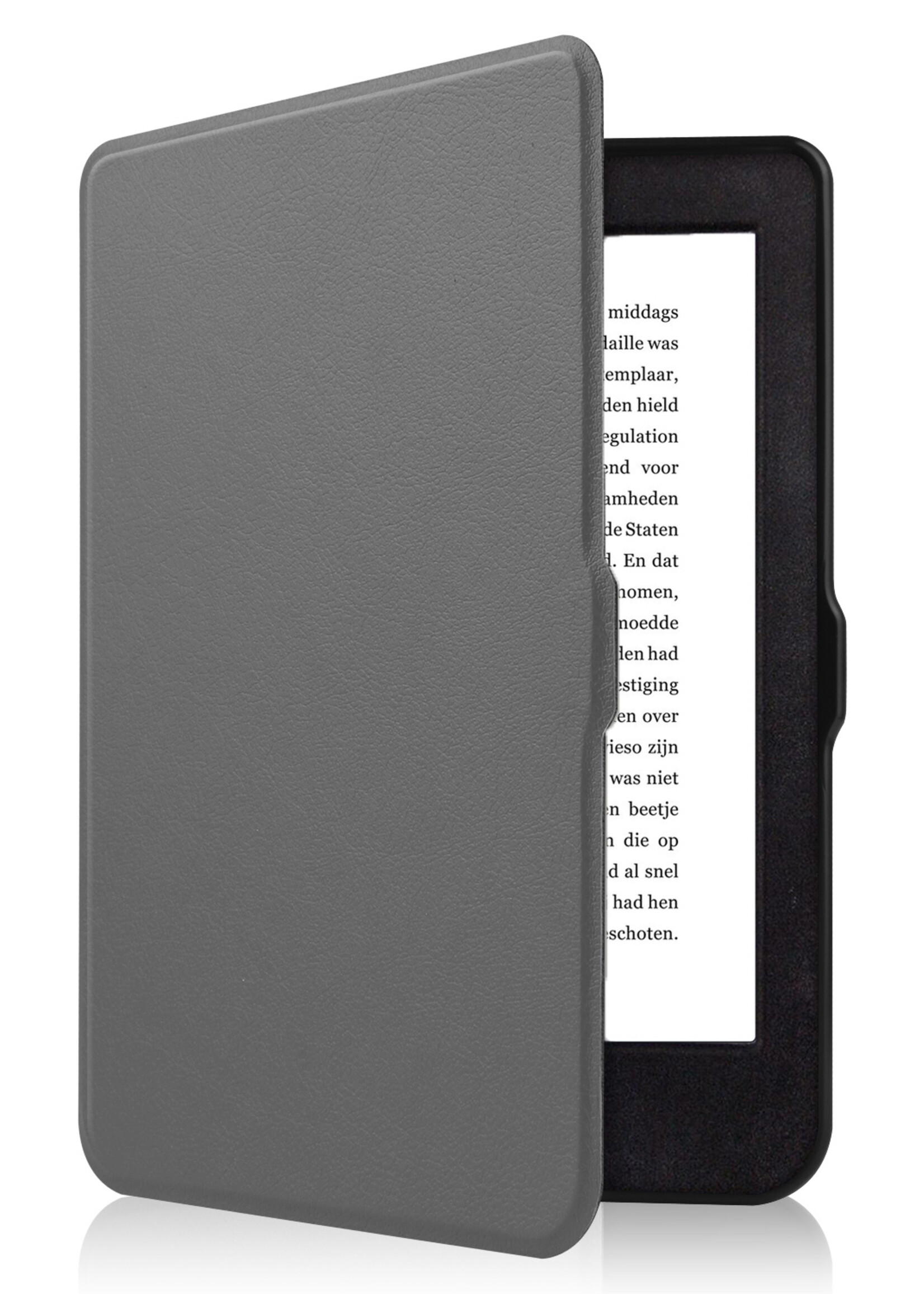 BTH Hoesje Geschikt voor Kobo Nia Hoesje Luxe Bescherm Case Met Screenprotector - Hoes Geschikt voor Kobo Nia Hoes Book Cover - Grijs