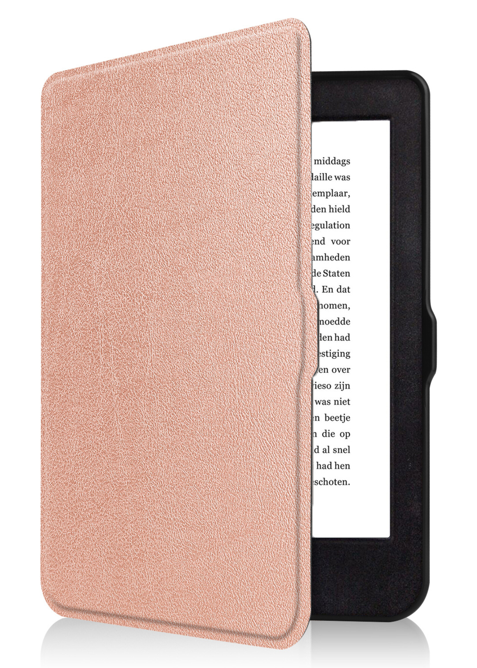 BTH Hoesje Geschikt voor Kobo Nia Hoesje Luxe Bescherm Case Met Screenprotector - Hoes Geschikt voor Kobo Nia Hoes Book Cover - Rosé Goud