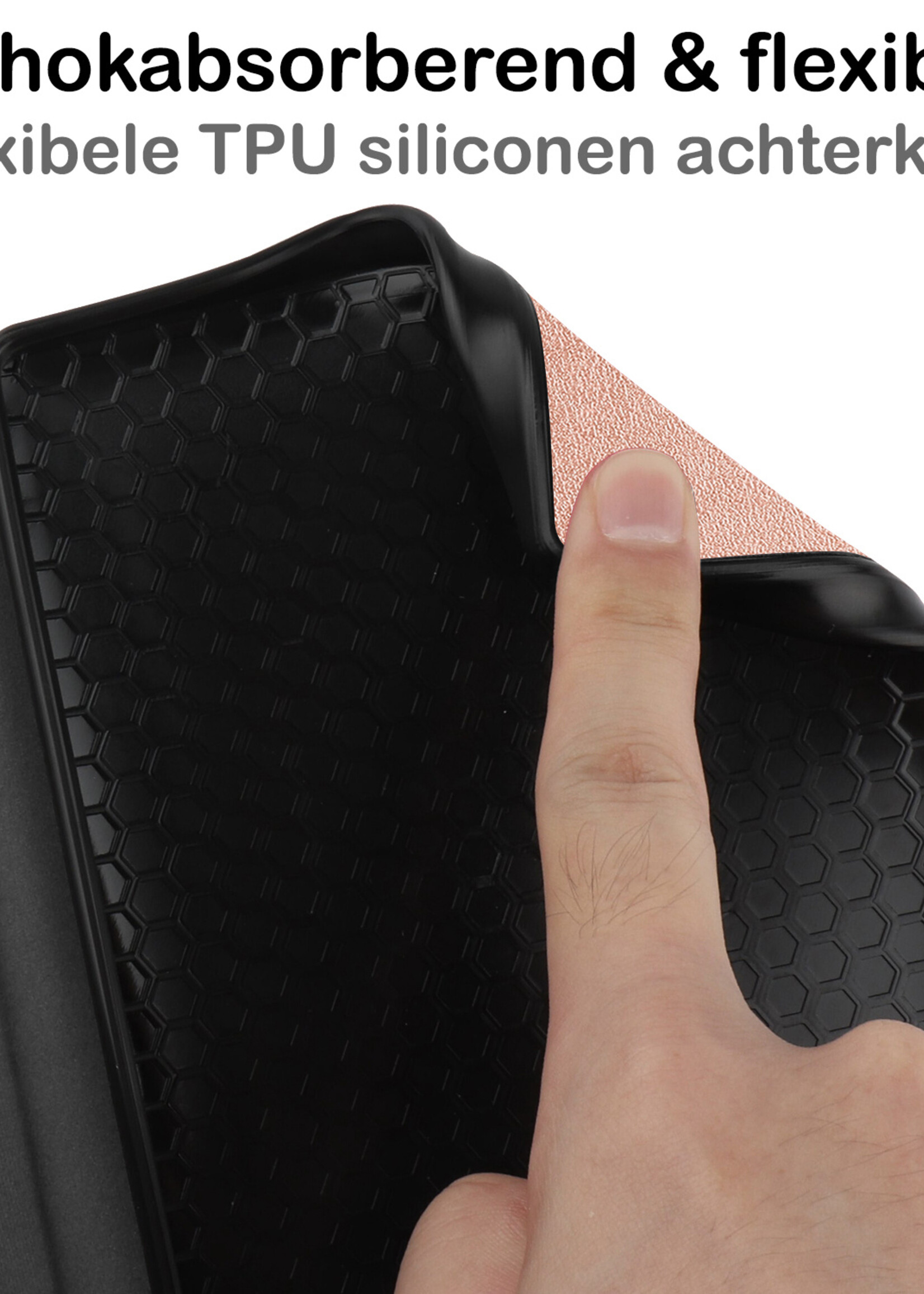 BTH Hoesje Geschikt voor Kobo Nia Hoesje Luxe Bescherm Case Met Screenprotector - Hoes Geschikt voor Kobo Nia Hoes Book Cover - Rosé Goud