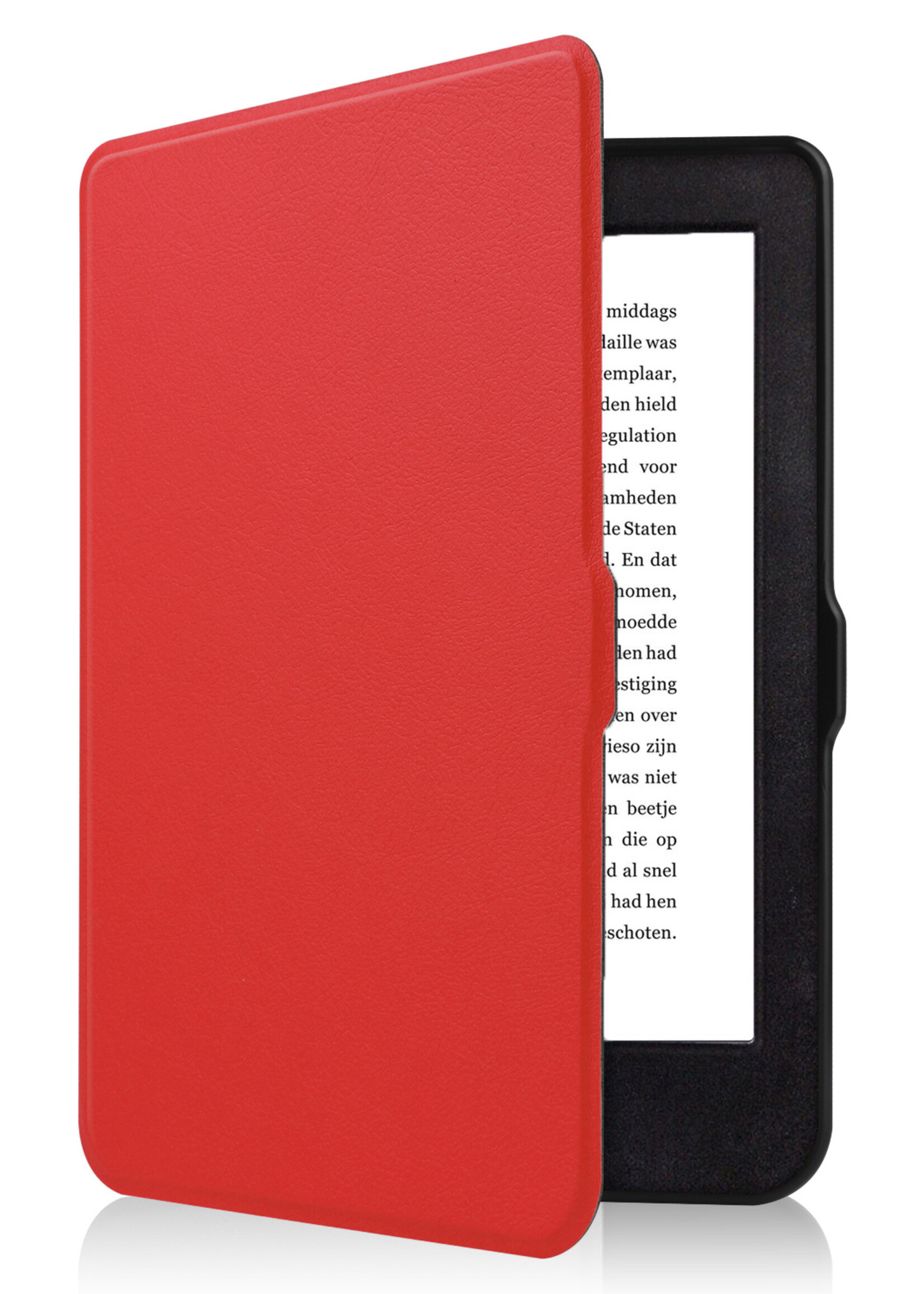 BTH Hoesje Geschikt voor Kobo Nia Hoesje Luxe Bescherm Case Met Screenprotector - Hoes Geschikt voor Kobo Nia Hoes Book Cover - Rood
