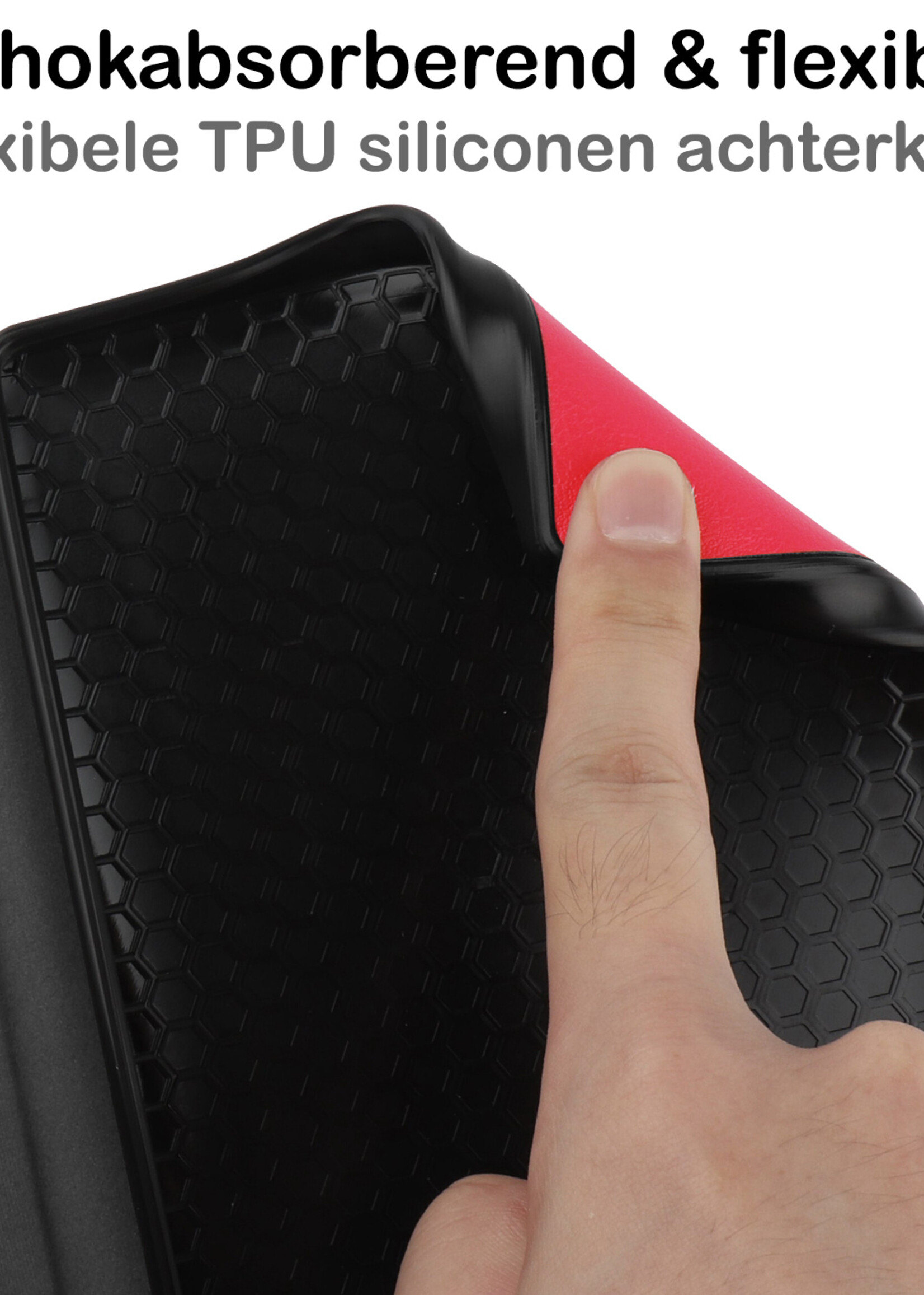 BTH Hoesje Geschikt voor Kobo Nia Hoesje Luxe Bescherm Case Met Screenprotector - Hoes Geschikt voor Kobo Nia Hoes Book Cover - Rood