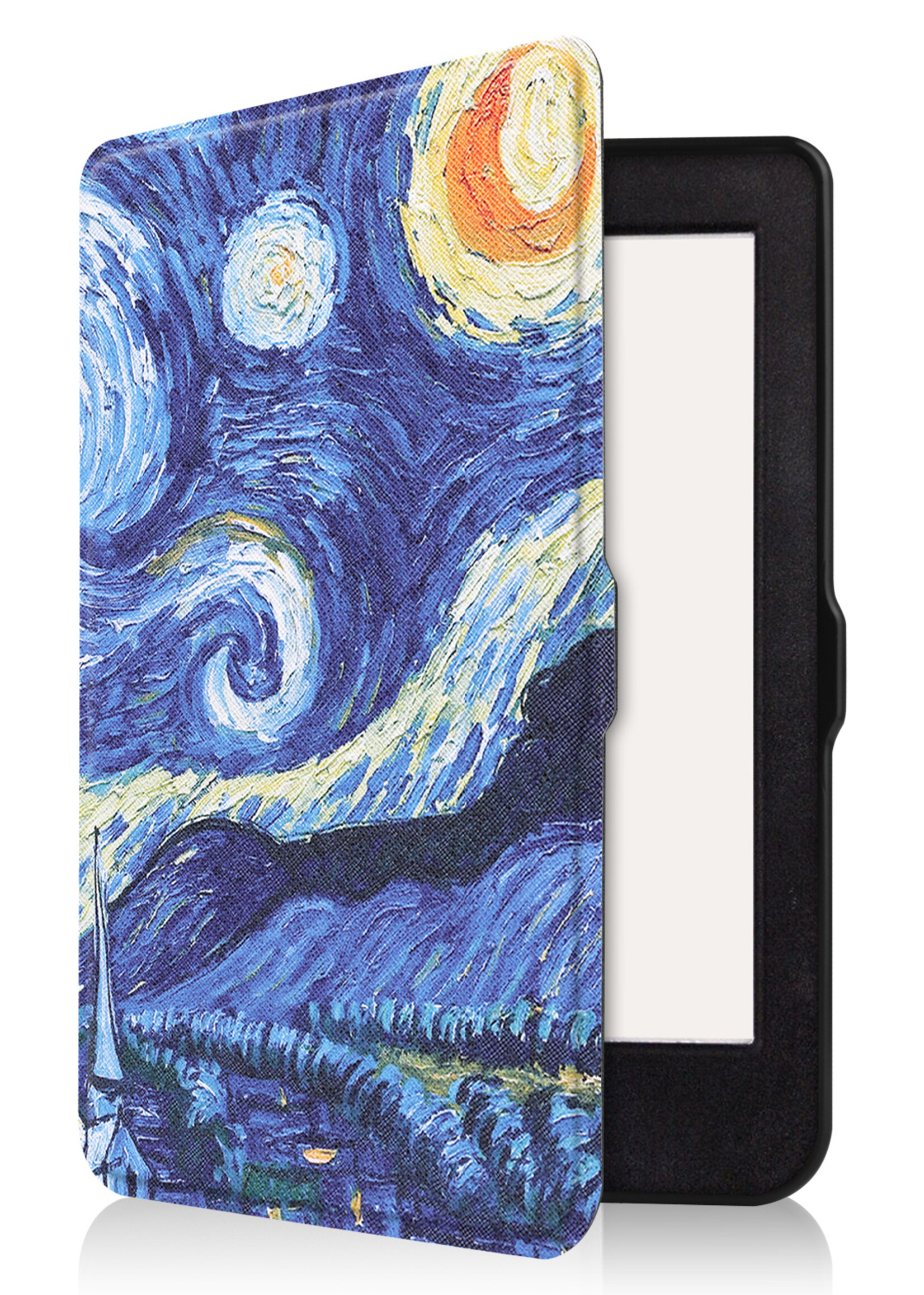BTH Hoesje Geschikt voor Kobo Nia Hoesje Luxe Bescherm Case Met Screenprotector - Hoes Geschikt voor Kobo Nia Hoes Book Cover - Sterrenhemel