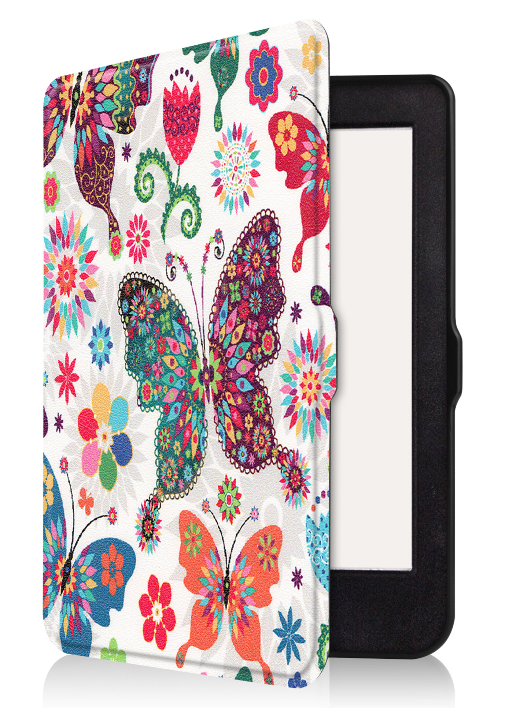 BTH Hoesje Geschikt voor Kobo Nia Hoesje Luxe Bescherm Case Met Screenprotector - Hoes Geschikt voor Kobo Nia Hoes Book Cover - Vlinders
