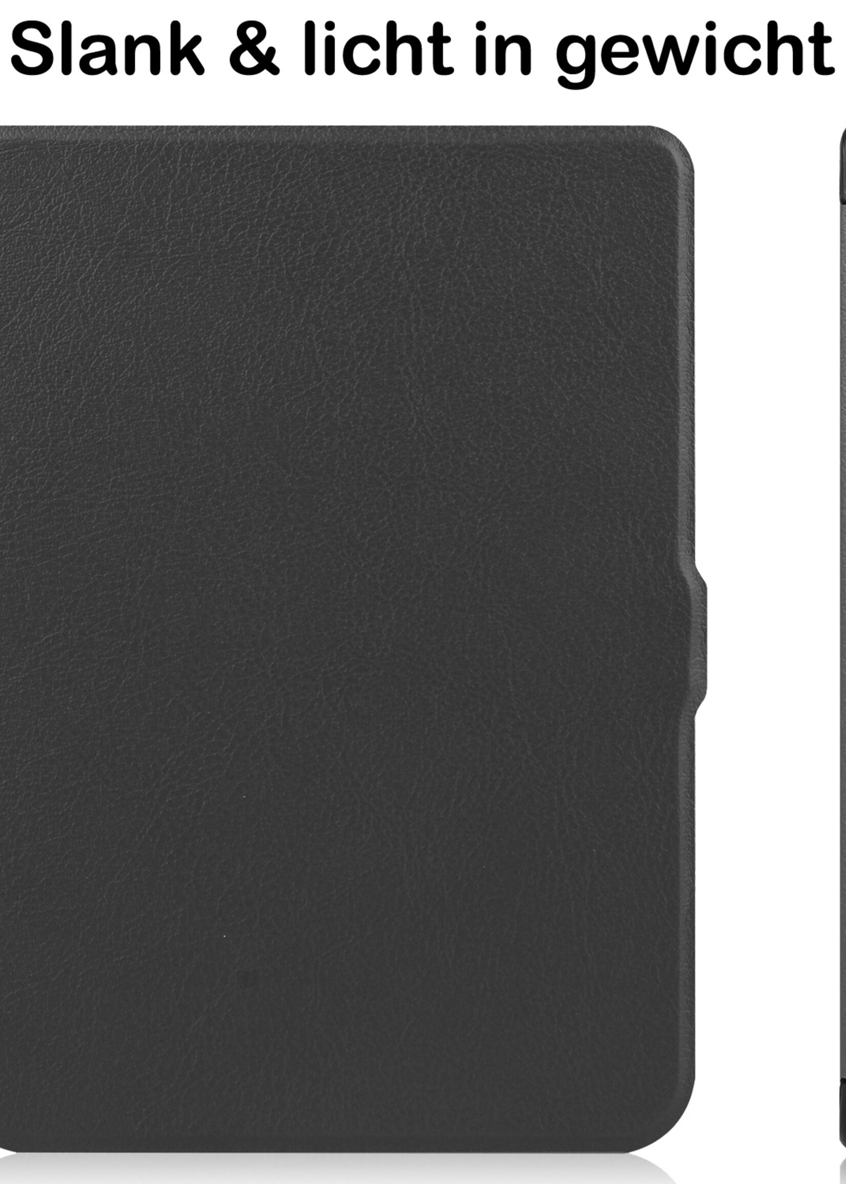BTH Hoesje Geschikt voor Kobo Nia Hoesje Luxe Bescherm Case Met Screenprotector - Hoes Geschikt voor Kobo Nia Hoes Book Cover - Zwart