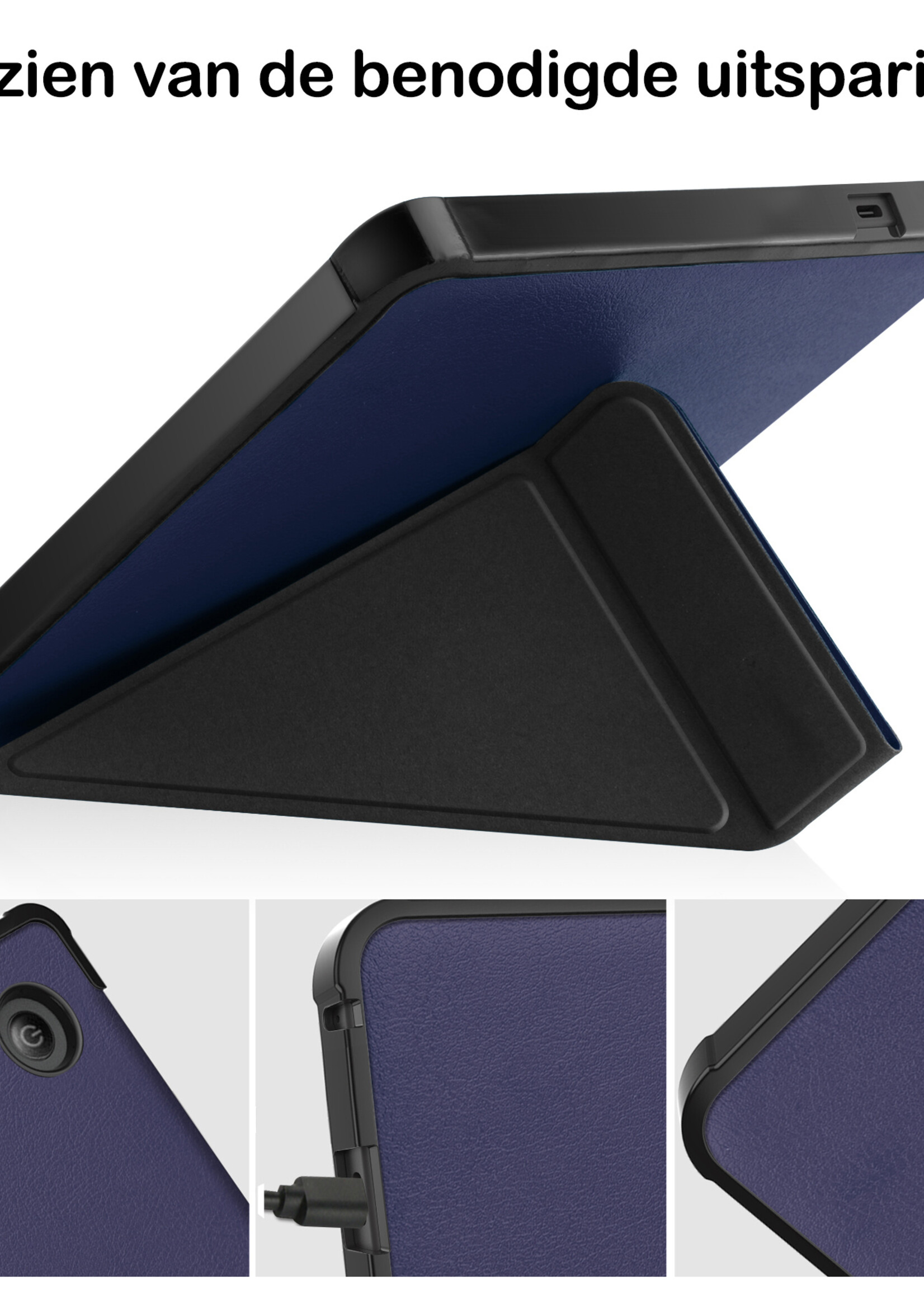 BTH Hoesje Geschikt voor Kobo Sage Hoesje Luxe Bescherm Case Met Screenprotector - Hoes Geschikt voor Kobo Sage Hoes Book Cover - Donkerblauw