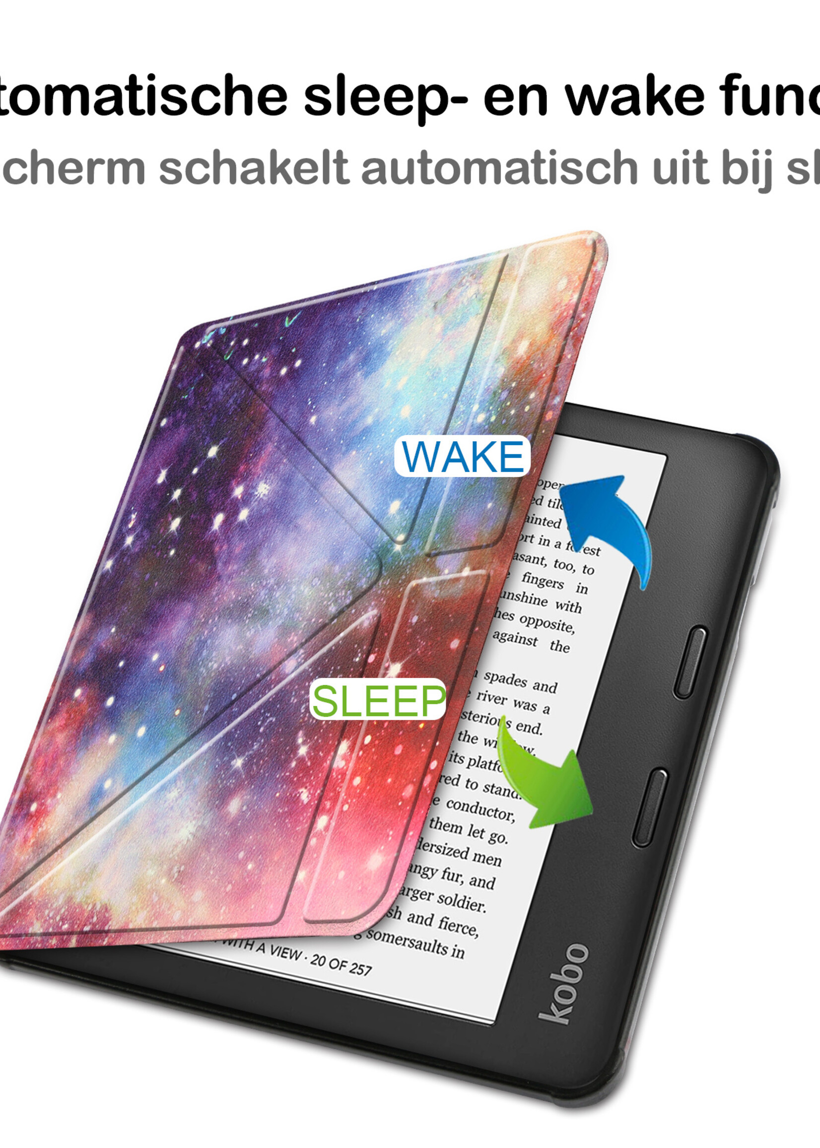 BTH Hoesje Geschikt voor Kobo Sage Hoesje Luxe Bescherm Case Met Screenprotector - Hoes Geschikt voor Kobo Sage Hoes Book Cover - Galaxy