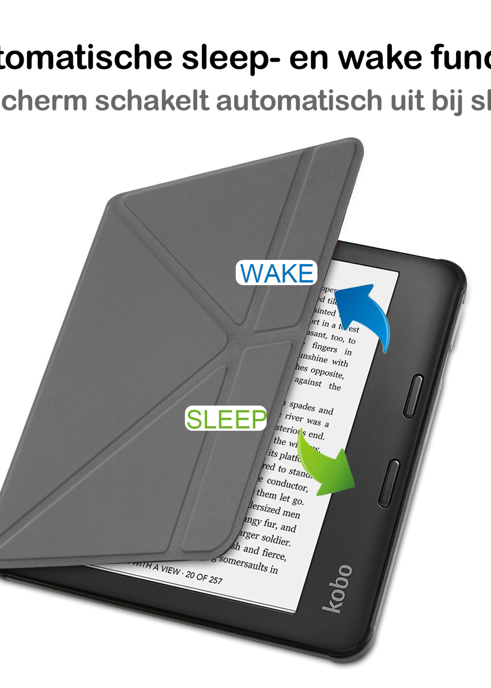 BTH Hoesje Geschikt voor Kobo Sage Hoesje Luxe Bescherm Case Met Screenprotector - Hoes Geschikt voor Kobo Sage Hoes Book Cover - Grijs