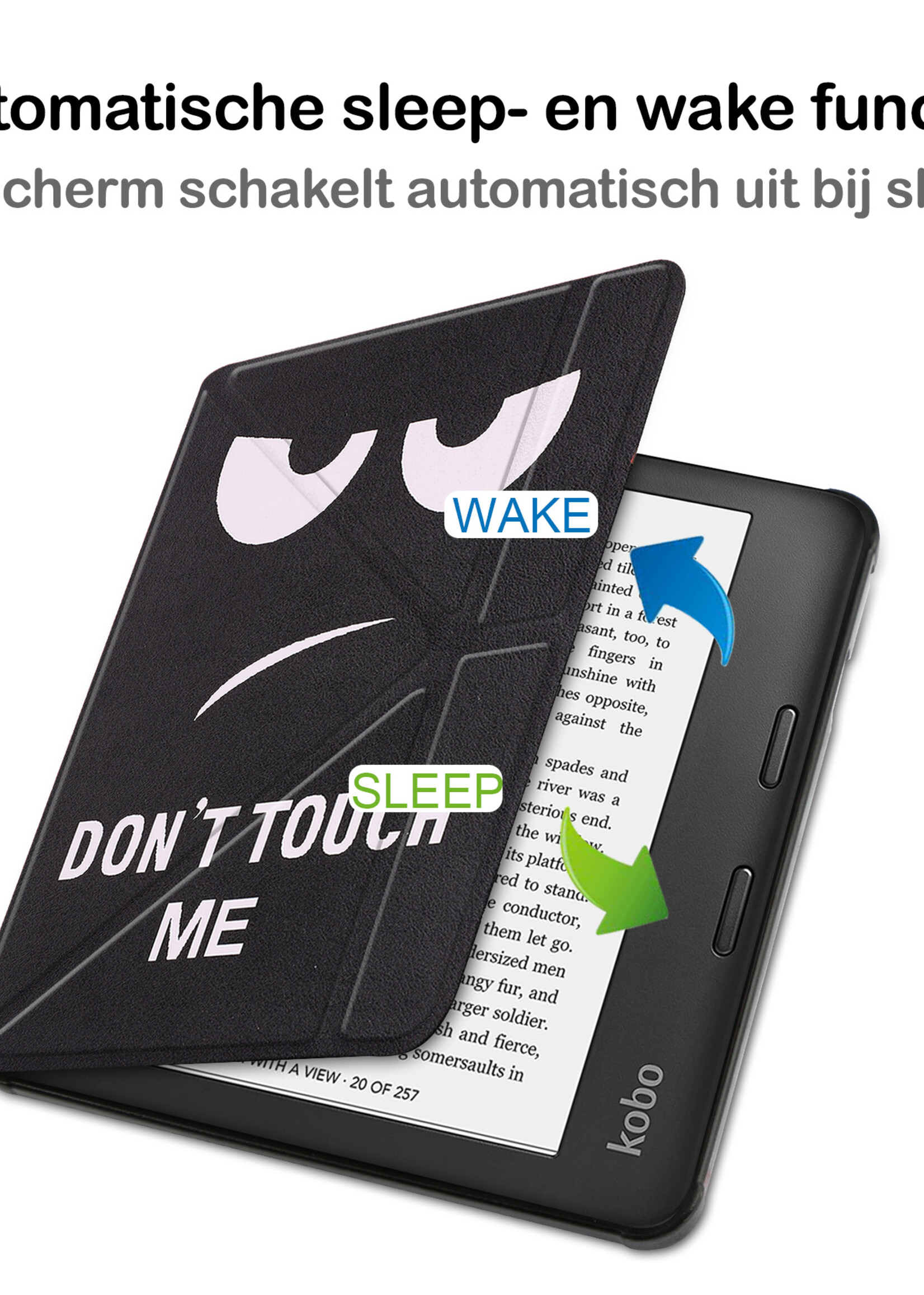 BTH Hoesje Geschikt voor Kobo Sage Hoesje Luxe Bescherm Case Met Screenprotector - Hoes Geschikt voor Kobo Sage Hoes Book Cover - Don't Touch Me