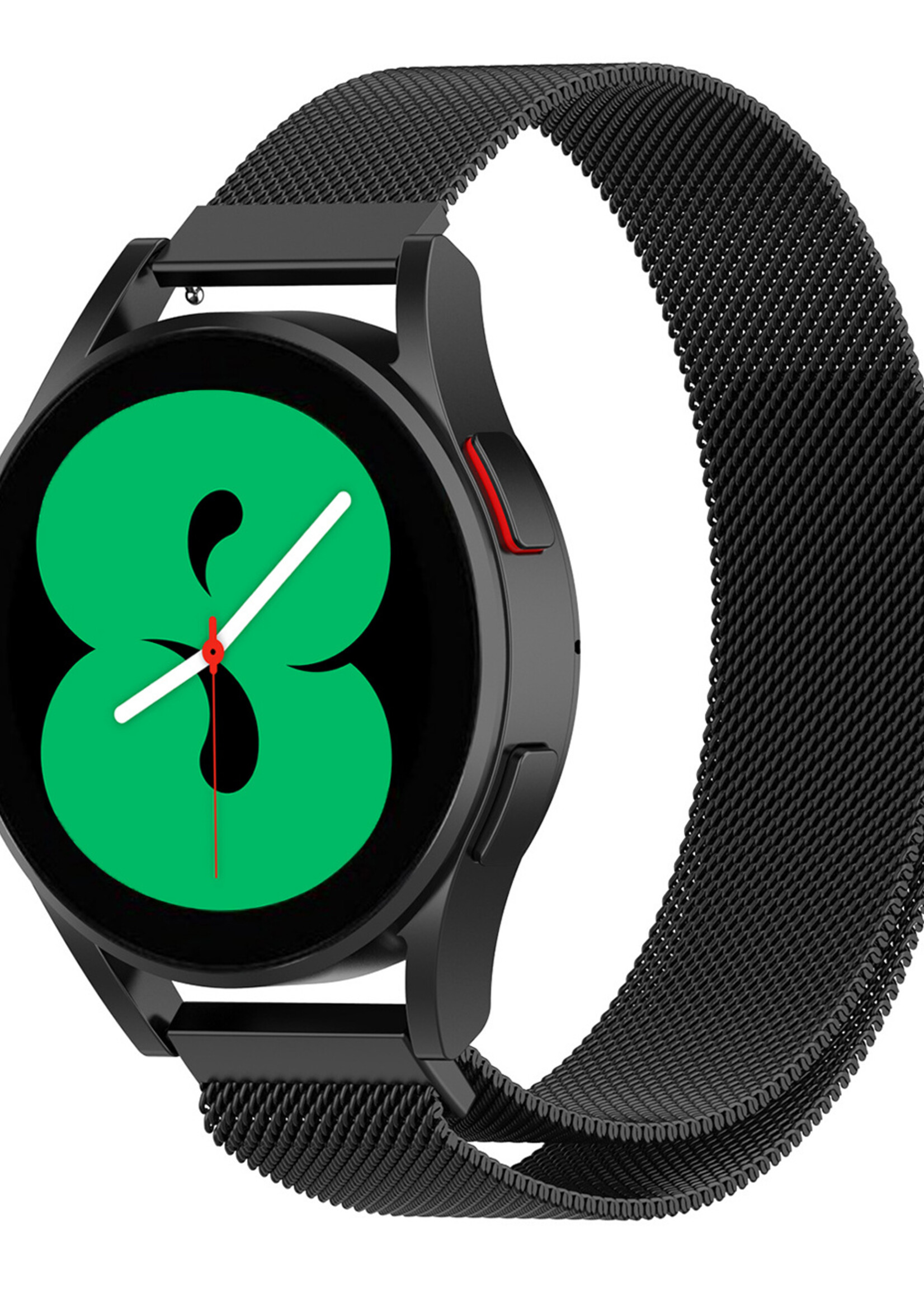 BTH Milanese Horlogeband Geschikt voor Samsung Watch 5 Bandje Milanees - Polsbandje Met Magneetsluiting Geschikt voor Samsung Galaxy Watch 5 Bandje Milanees - Zwart