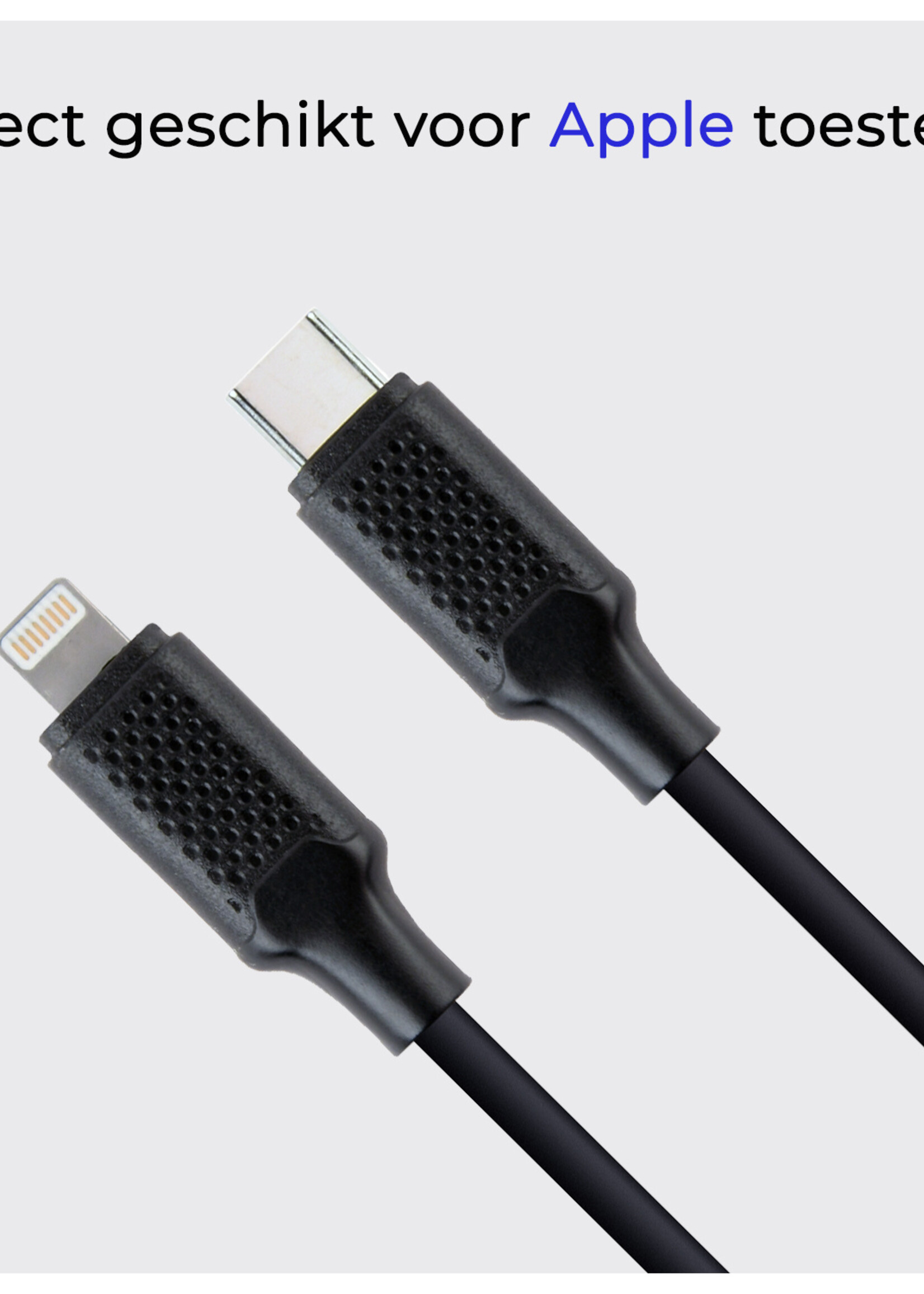 BTH USB-C Kabels Oplaadkabel Datakabel USB C Kabel Geschikt voor iPhone Lightning - Geschikt voor USB C naar Lightning USB C Oplader - 1.5 meter - Zwart
