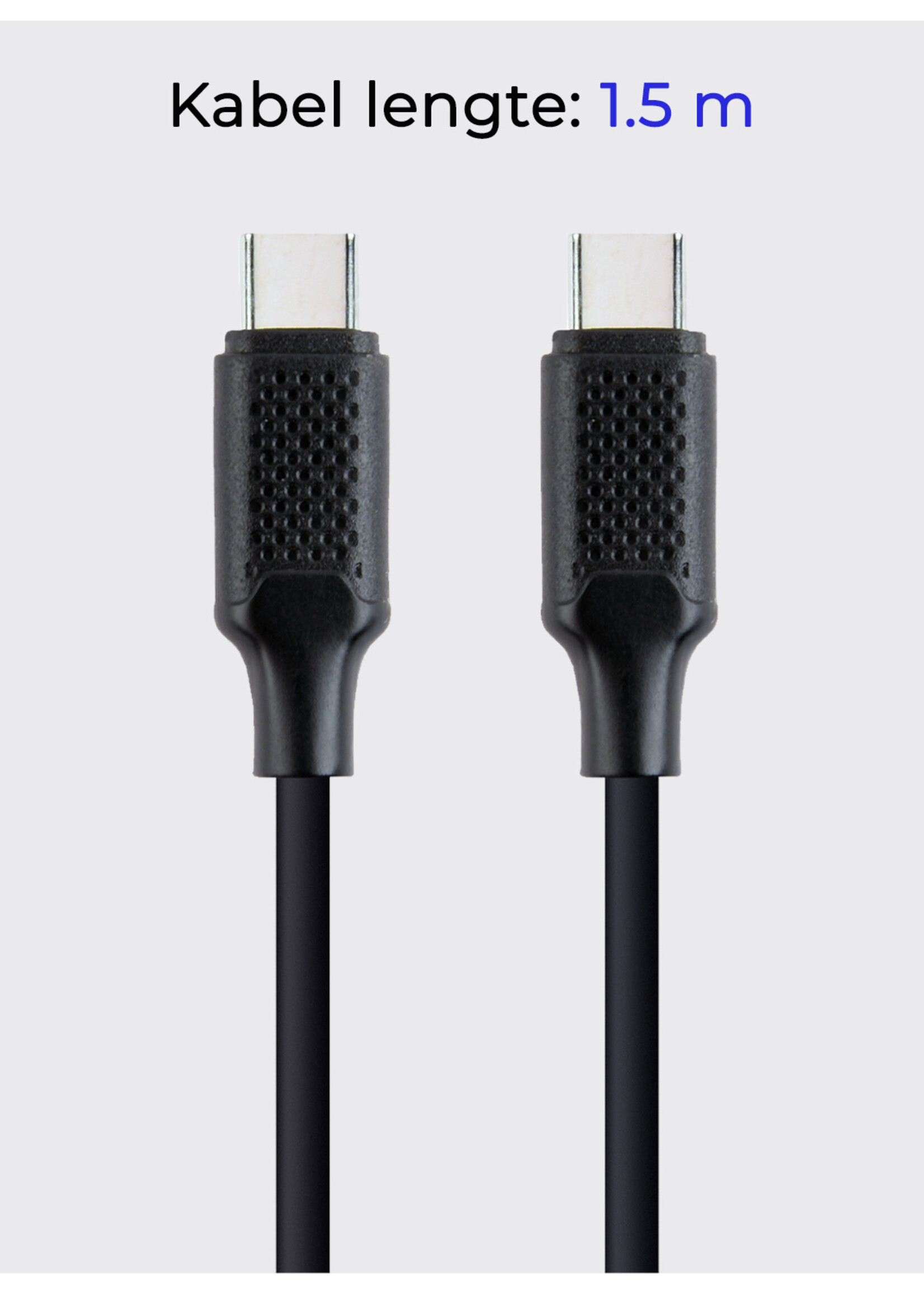 BTH USB-C Kabels Oplaadkabel (100W) Datakabel USB C Kabel - USB C naar USB C Kabel - USB C Oplader - 1.5 meter - Zwart