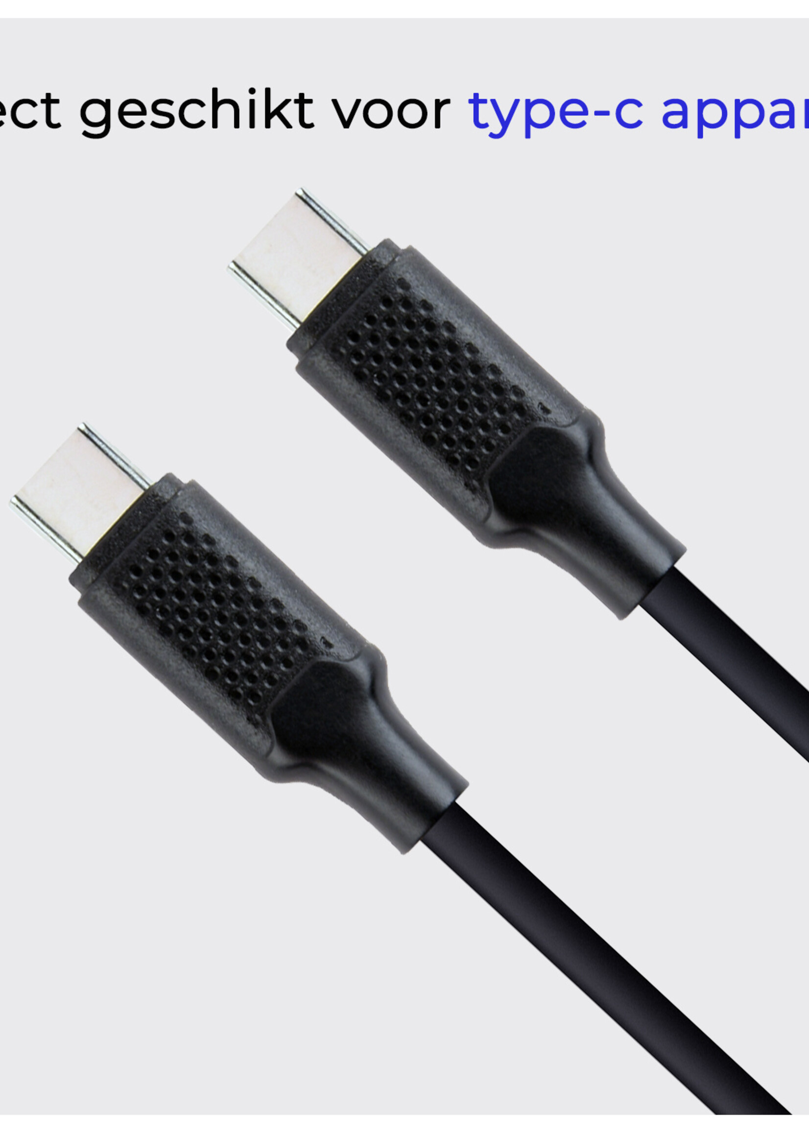 BTH USB-C Kabels Oplaadkabel (100W) Datakabel USB C Kabel - USB C naar USB C Kabel - USB C Oplader - 1.5 meter - Zwart