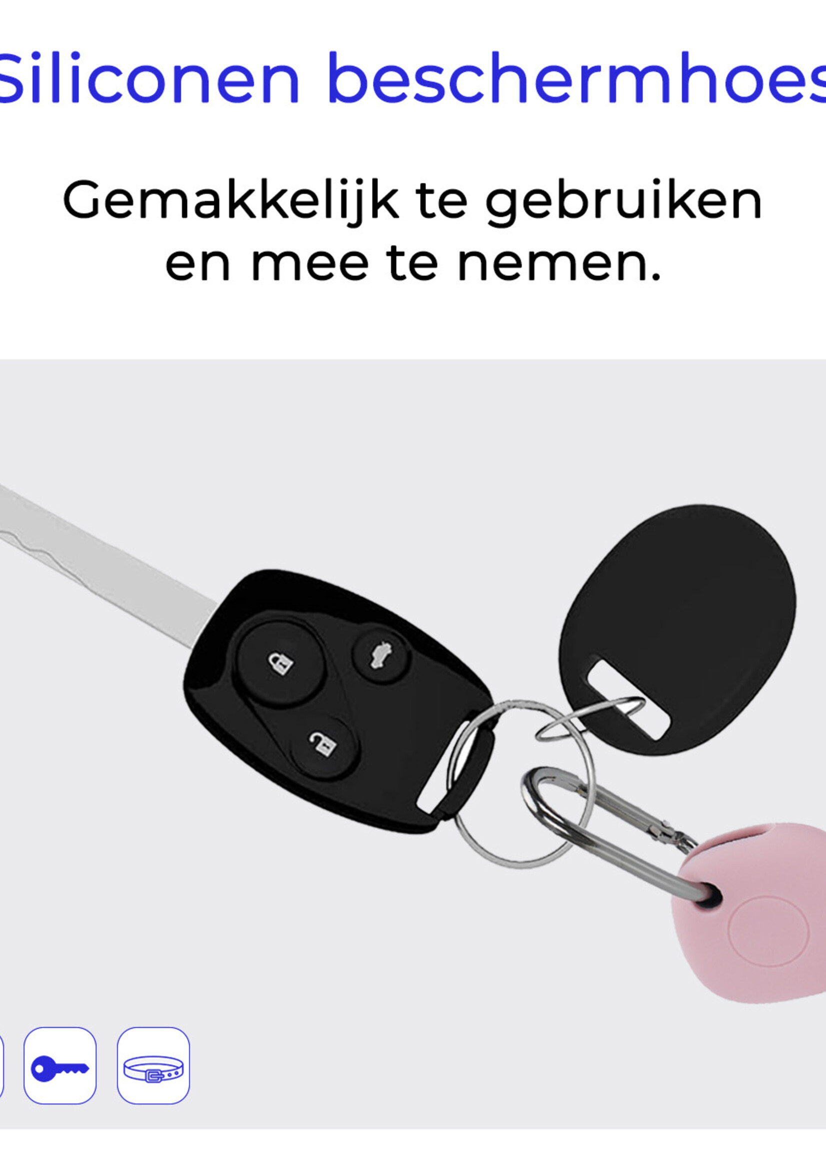 BTH Hoesje Geschikt voor Samsung Galaxy SmartTag Sleutelhanger Siliconen Hoes - Siliconen Case Geschikt voor Samsung Galaxy SmartTag Hoesje - Roze