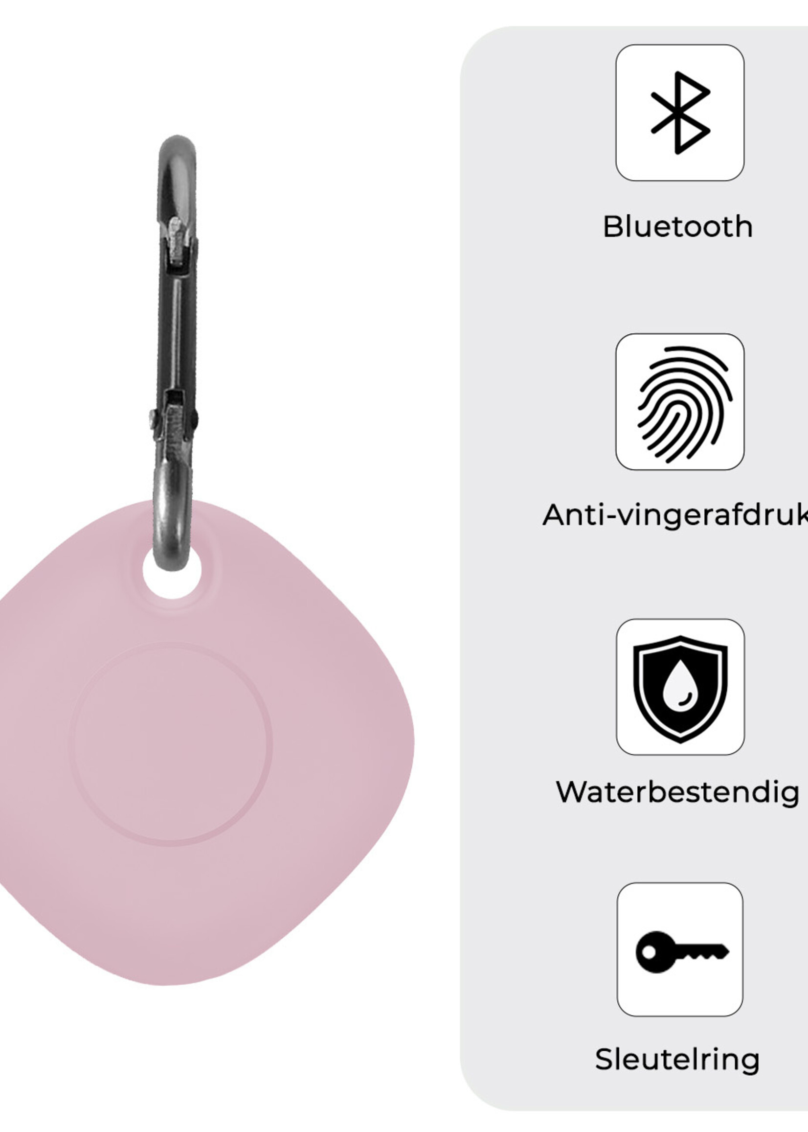 BTH Hoesje Geschikt voor Samsung Galaxy SmartTag Sleutelhanger Siliconen Hoes - Siliconen Case Geschikt voor Samsung Galaxy SmartTag Hoesje - Roze