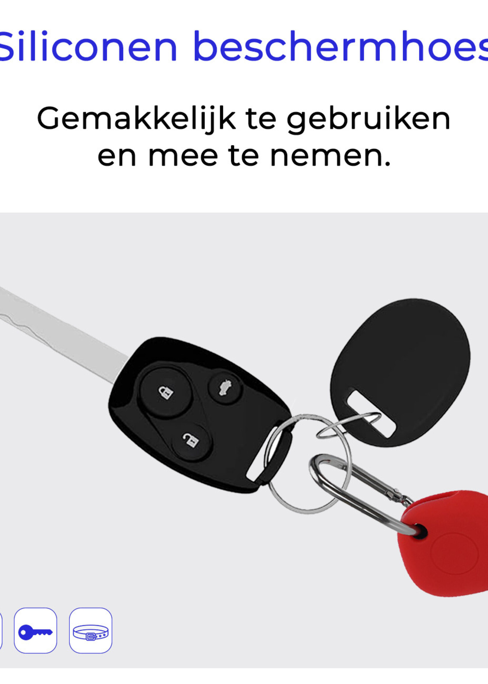 BTH Hoesje Geschikt voor Samsung Galaxy SmartTag Sleutelhanger Siliconen Hoes - Siliconen Case Geschikt voor Samsung Galaxy SmartTag Hoesje - Rood