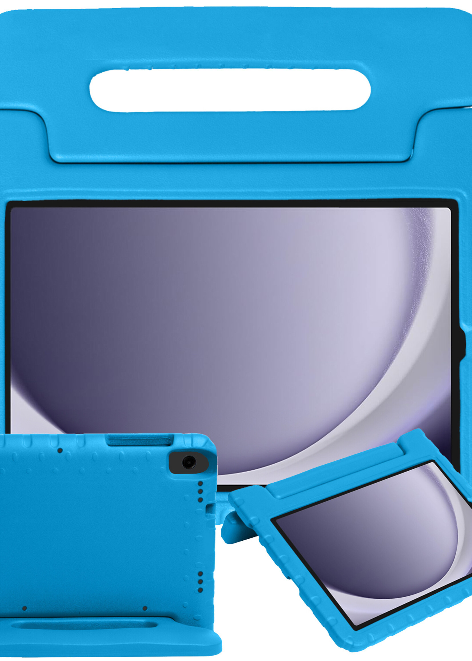 BTH Kinderhoes Geschikt voor Samsung Galaxy Tab A9 Hoes Kinder Hoesje Kids Case Cover Kidsproof - Hoesje Geschikt voor Samsung Tab A9 Hoesje Kinder Hoes - Blauw