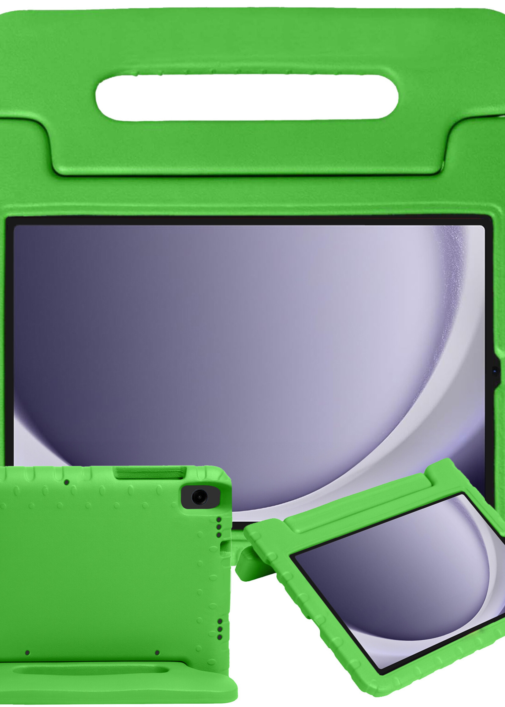 BTH Kinderhoes Geschikt voor Samsung Galaxy Tab A9 Hoes Kinder Hoesje Kids Case Cover Kidsproof - Hoesje Geschikt voor Samsung Tab A9 Hoesje Kinder Hoes - Groen